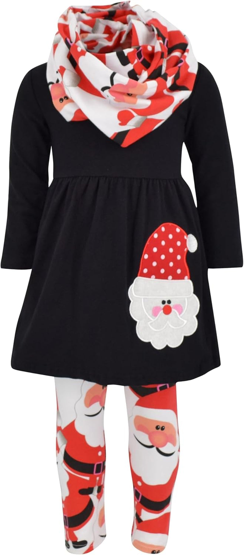 Charming 3-Piece Toddler Outfit Set for Baby Girls - Trendy Long Sleeve Tunic, Cozy Leggings & Fashionable Scarf