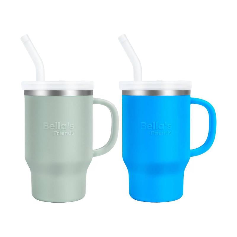 Bella’s Friends 2-Pack Portable Mini Tumblers - Adorable Leak-Proof 9 Oz Sippy Cups for Toddlers, Dishwasher Safe with Stainless Steel Interior & Silicone Body – Ideal for Home and Travel!