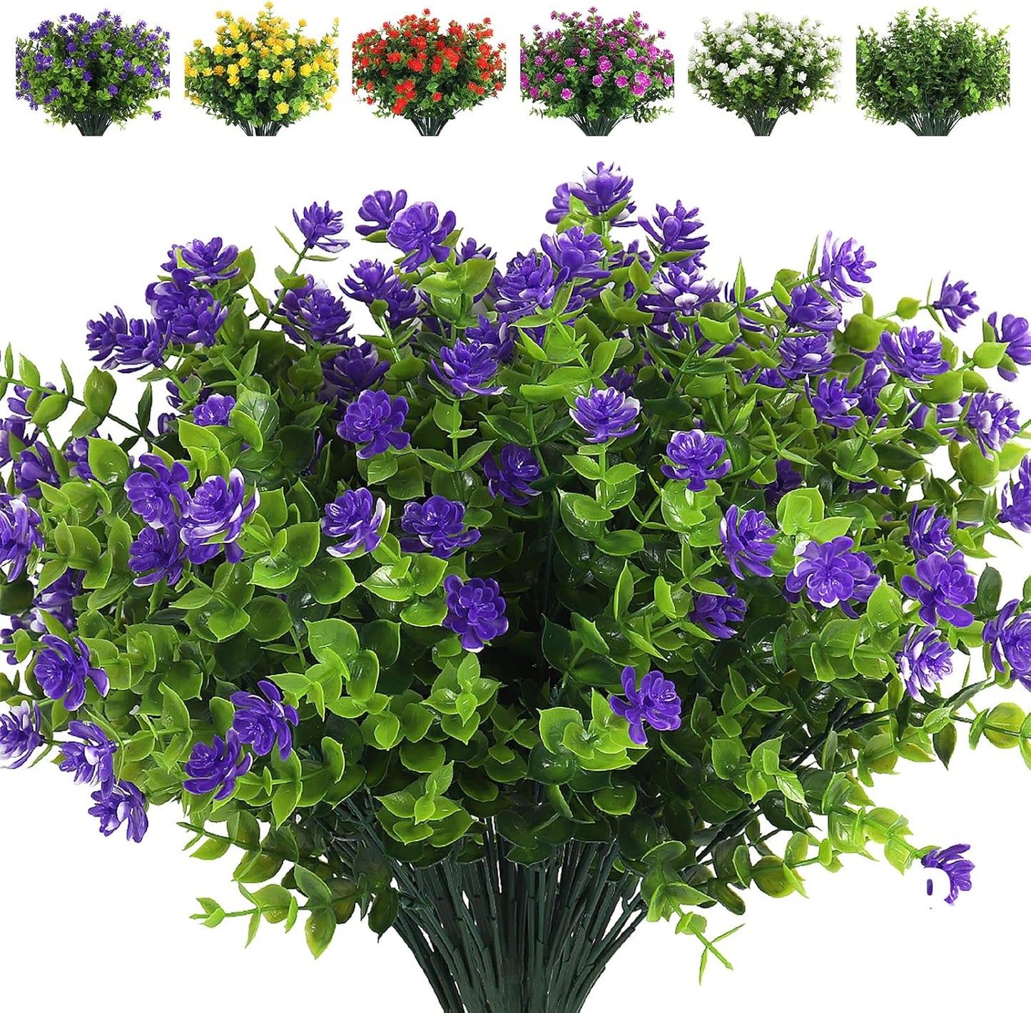Vibrant 8 Bundle Set of No-Fade Artificial Fall Flowers - Ideal Faux Autumn Decor for Thanksgiving, Christmas, Weddings, and Home Garden!