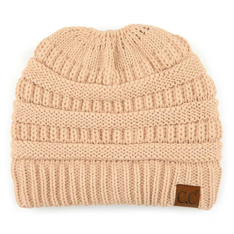 C.C Women's Stylish Ponytail Beanie - Perfect Knit Winter Hat for All Seasons