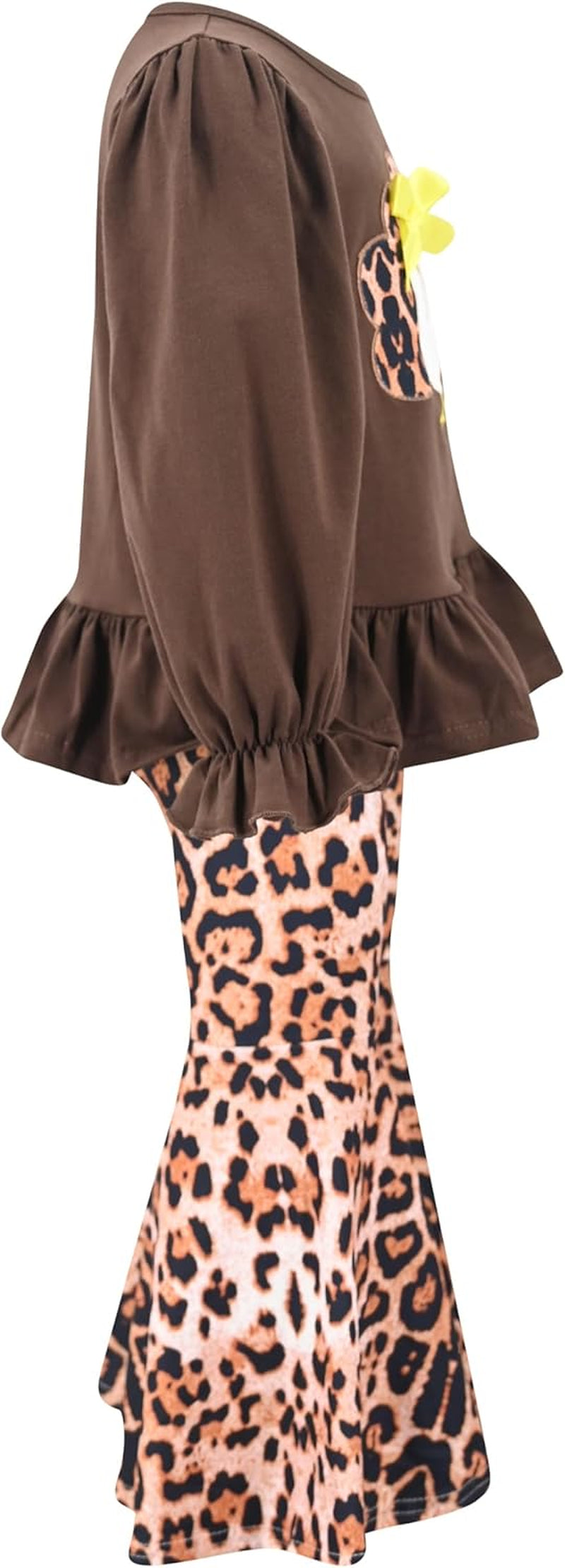 Charming 2-Piece Girls Bell Bottom Leggings Set with Long Sleeve Top - Ideal for Kids and Toddlers!