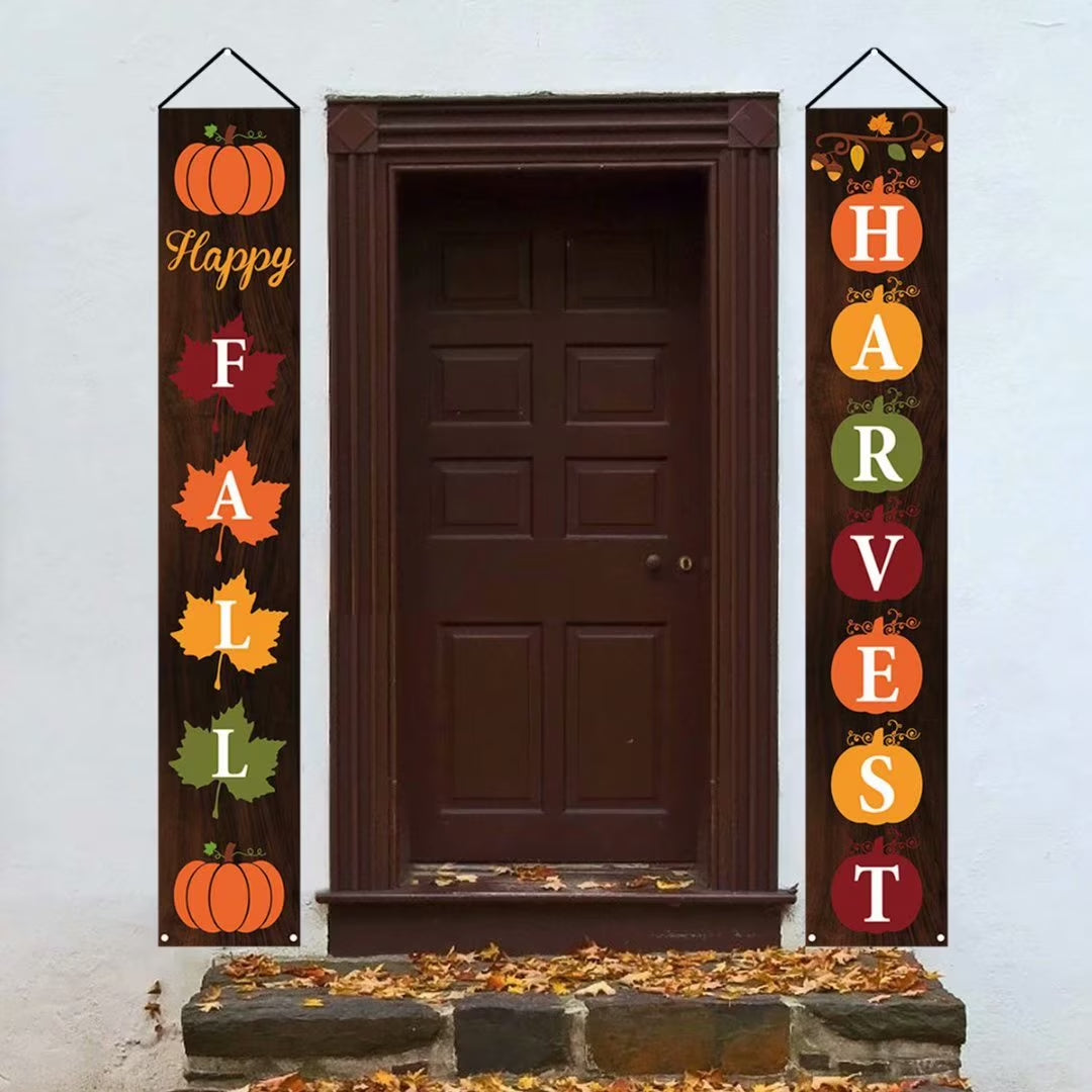 Charming Happy Fall Porch Sign - Perfect Thanksgiving Outdoor & Indoor Decor - Harvest Banner for Your Front Door & Yard