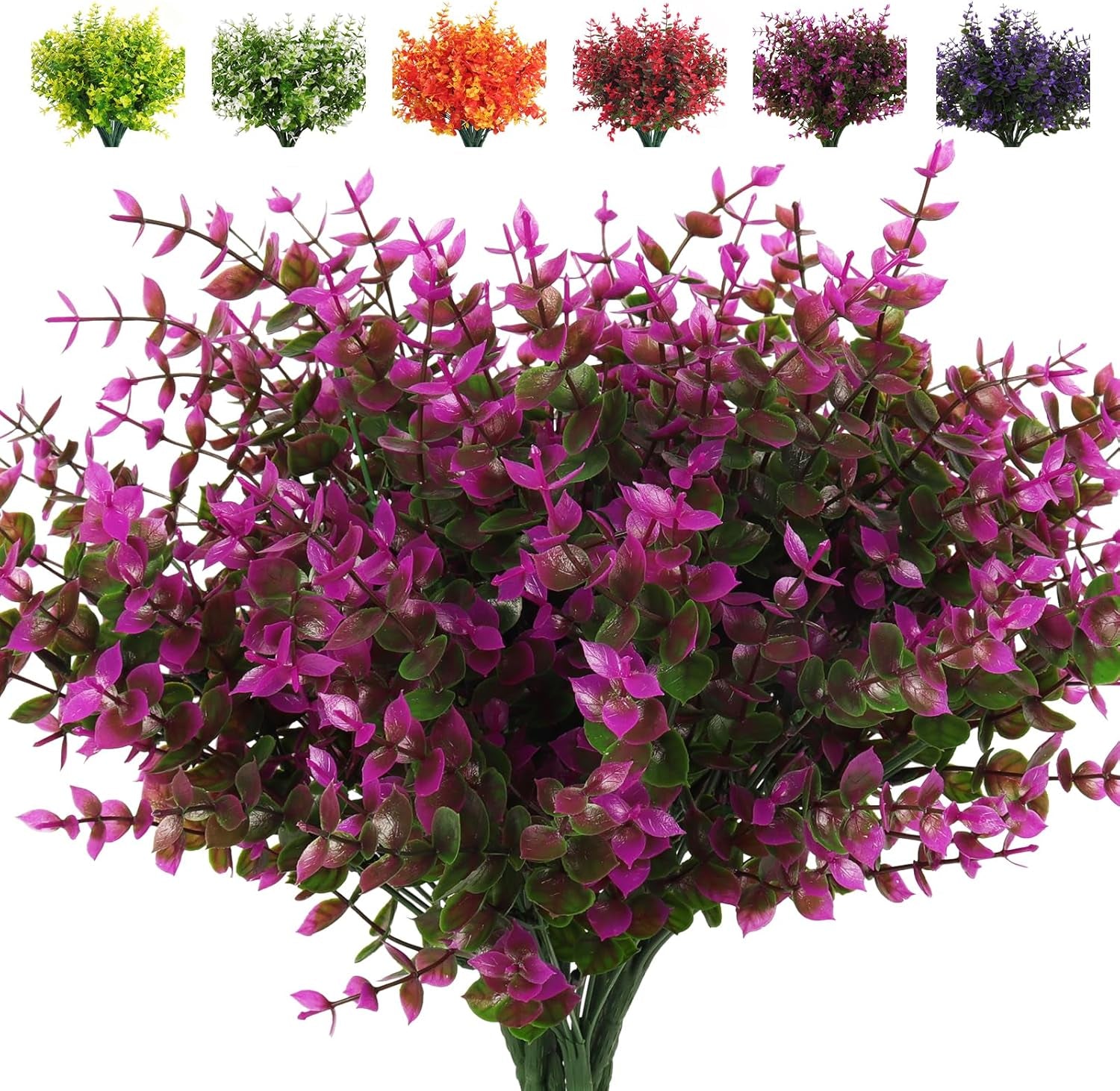 Vibrant 8 Bundle Set of No-Fade Artificial Fall Flowers - Ideal Faux Autumn Decor for Thanksgiving, Christmas, Weddings, and Home Garden!