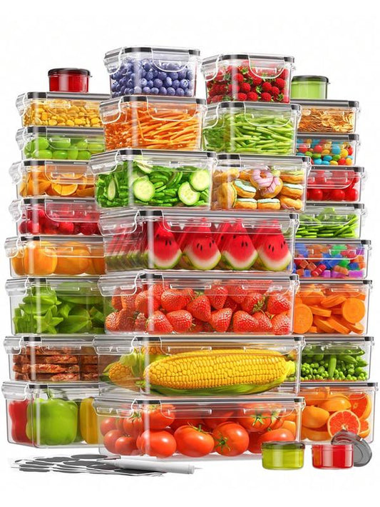 50 Durable Leak-Proof Food Storage Containers with Lids - Ideal for Outdoor Adventures and Reusable Convenience!