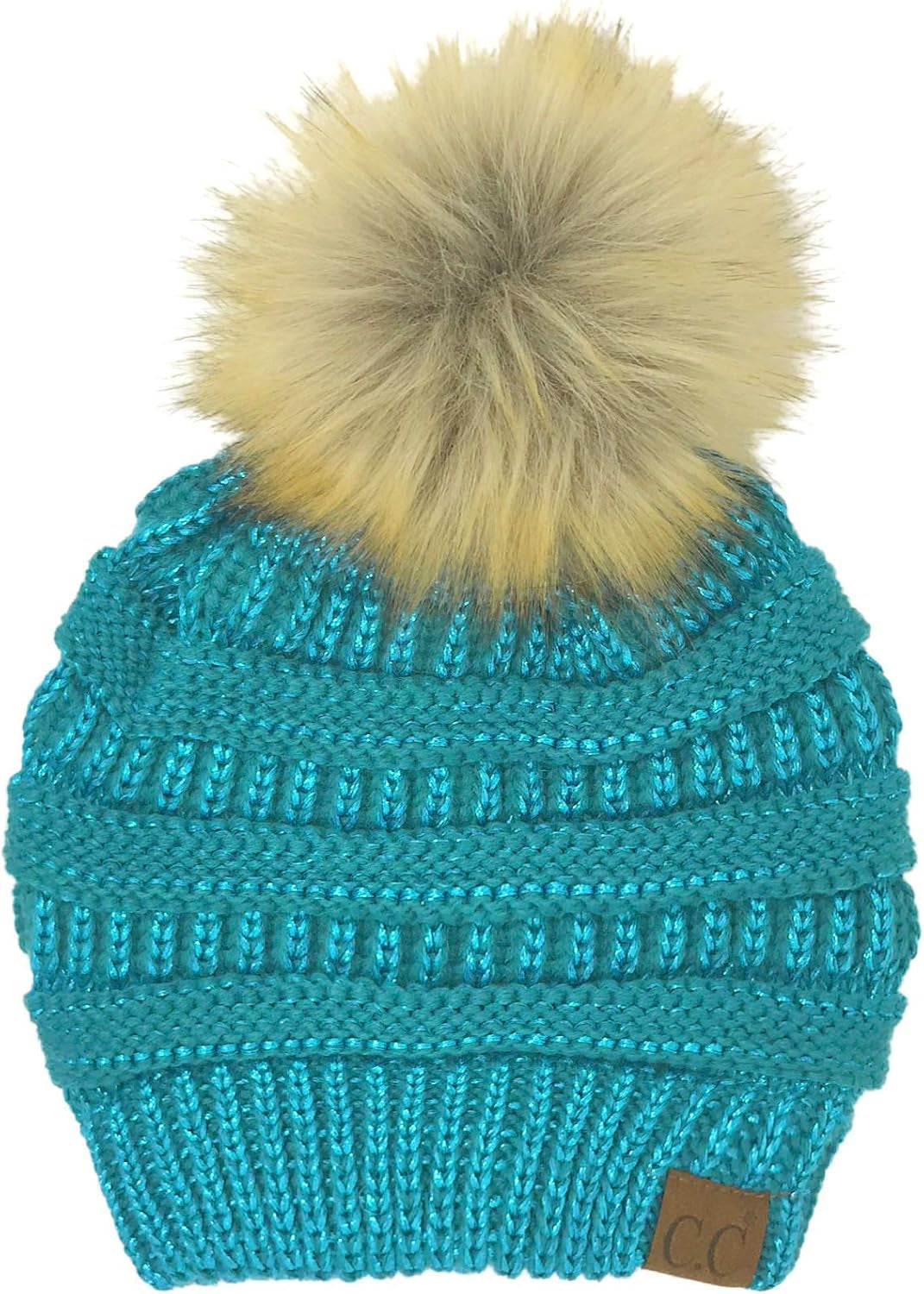 Stylish Chunky Cable Knit Beanie with Fur Pom - Your Must-Have for Winter & Fall!