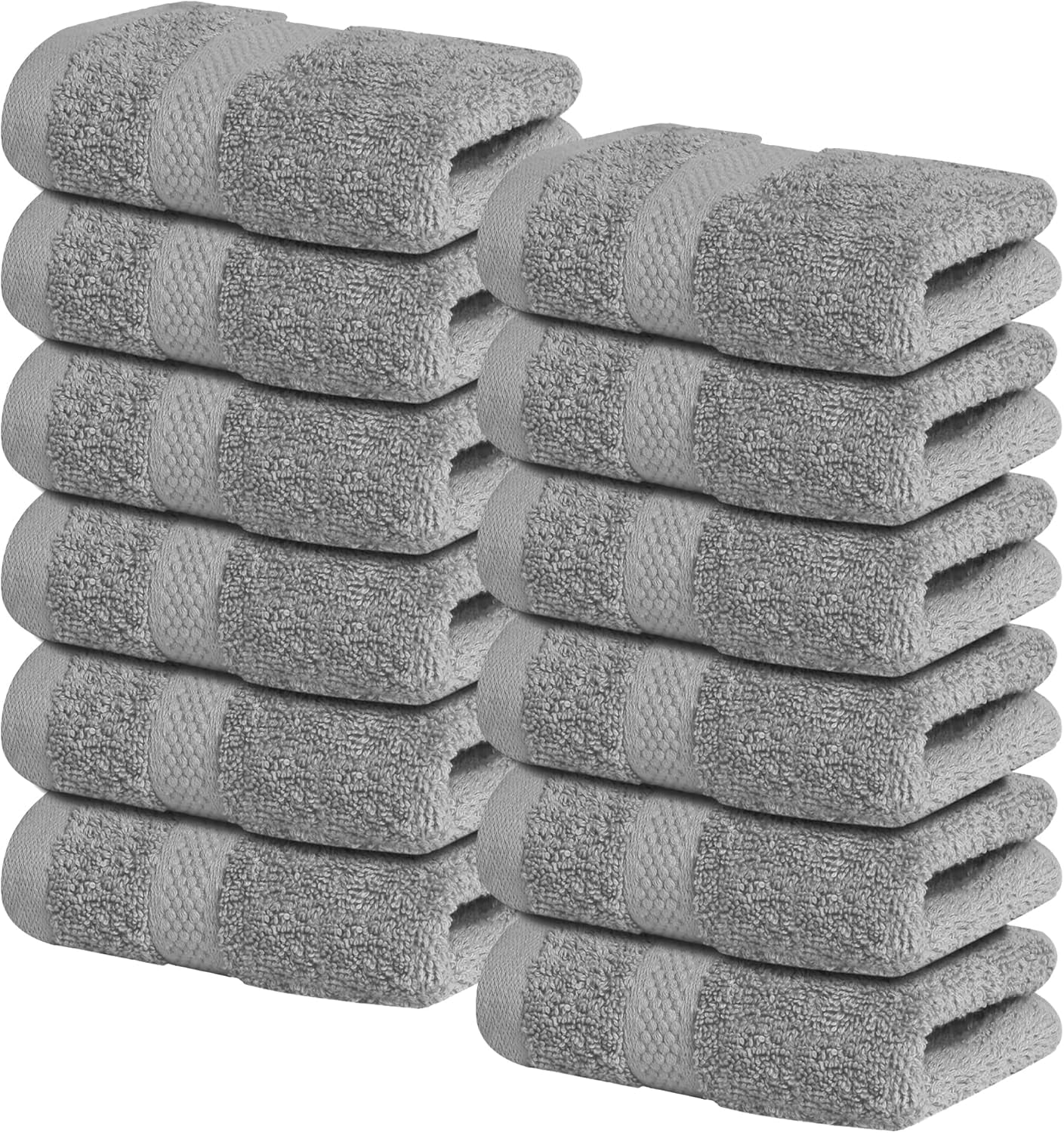 Luxury 100% Cotton Wash Cloths - Soft & Absorbent Face Towels for Bathroom, Gym, and Spa | Pack of 4 (Brilliant White)