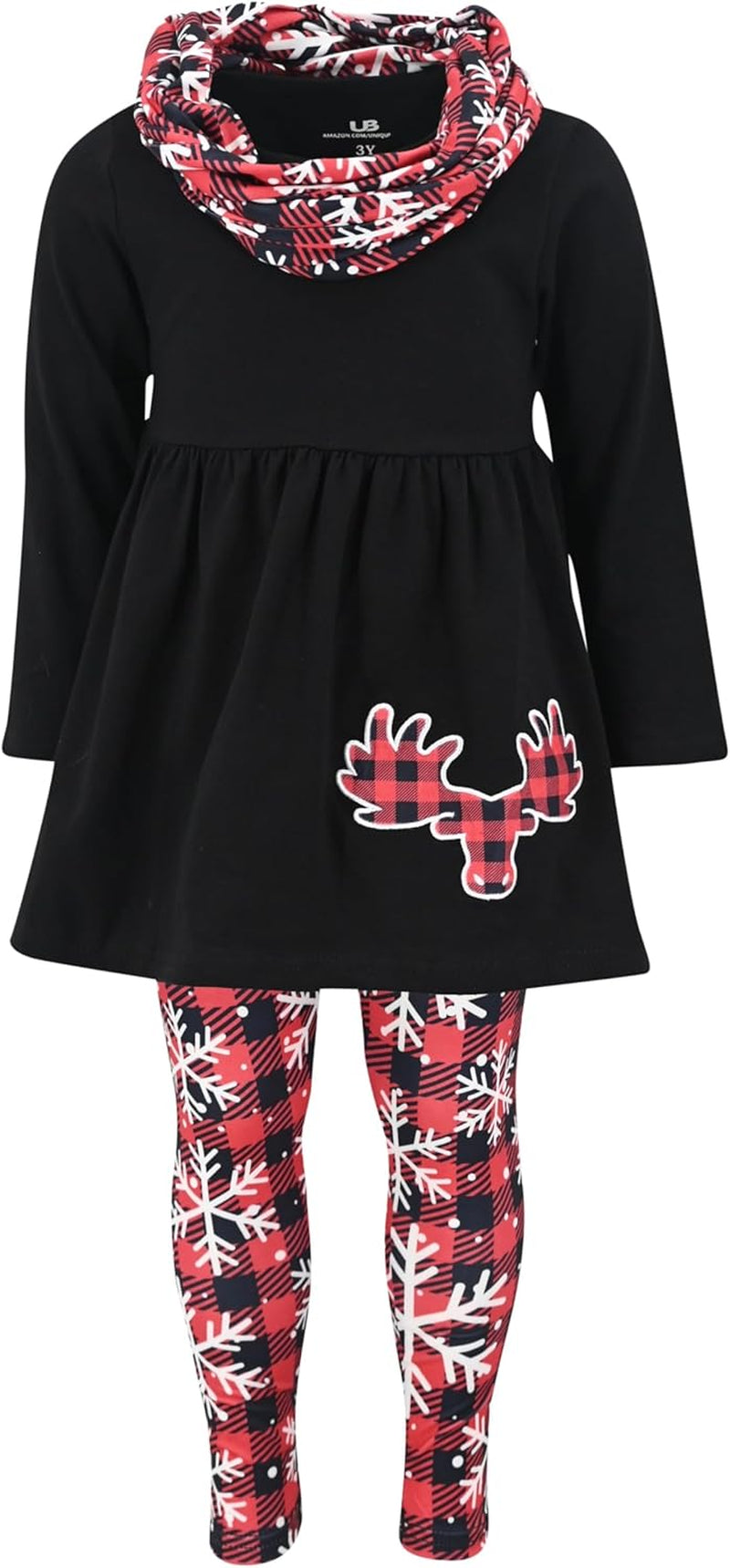 Charming 3-Piece Toddler Outfit Set for Baby Girls - Trendy Long Sleeve Tunic, Cozy Leggings & Fashionable Scarf