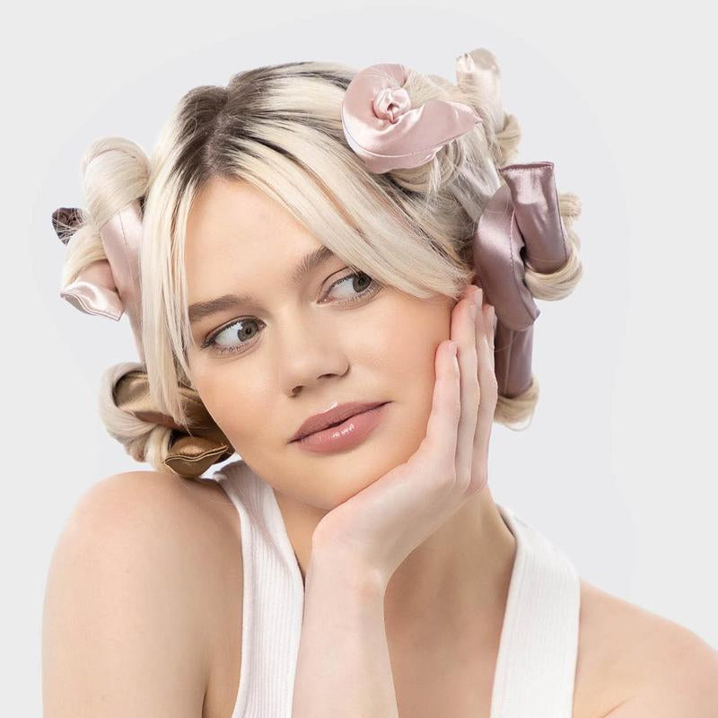 Kitsch Satin Wrapped Flexi Rods - 6 Pack for Effortless Curls
