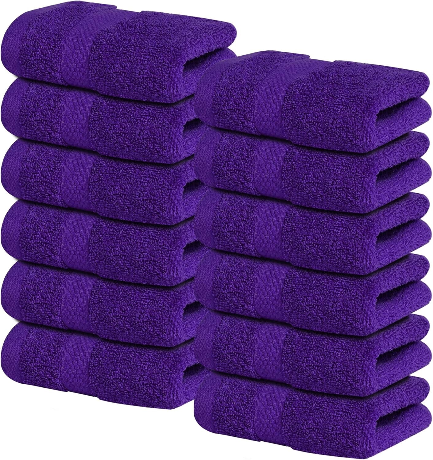 Luxury 100% Cotton Wash Cloths - Soft & Absorbent Face Towels for Bathroom, Gym, and Spa | Pack of 4 (Brilliant White)