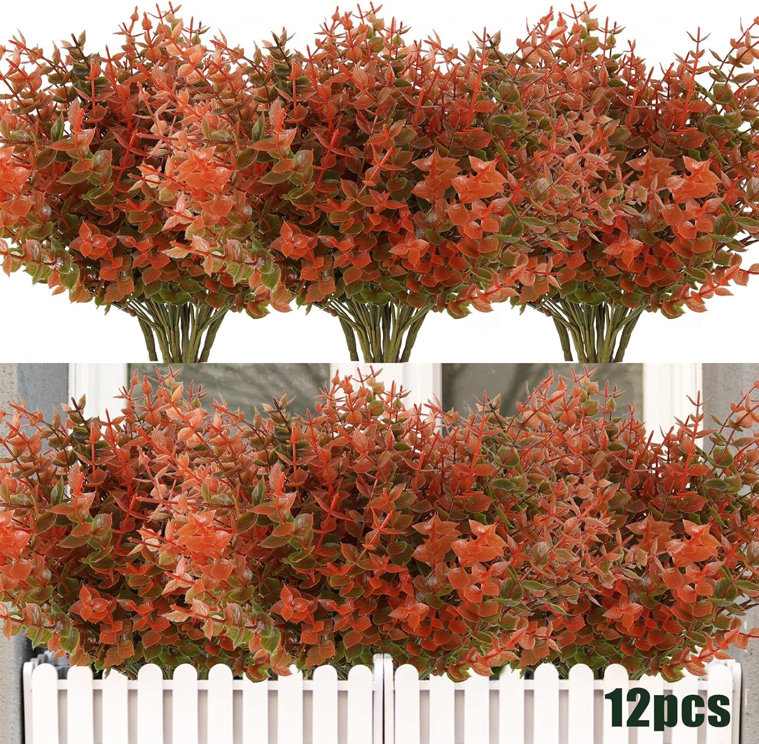 Vibrant 8 Bundle Set of No-Fade Artificial Fall Flowers - Ideal Faux Autumn Decor for Thanksgiving, Christmas, Weddings, and Home Garden!