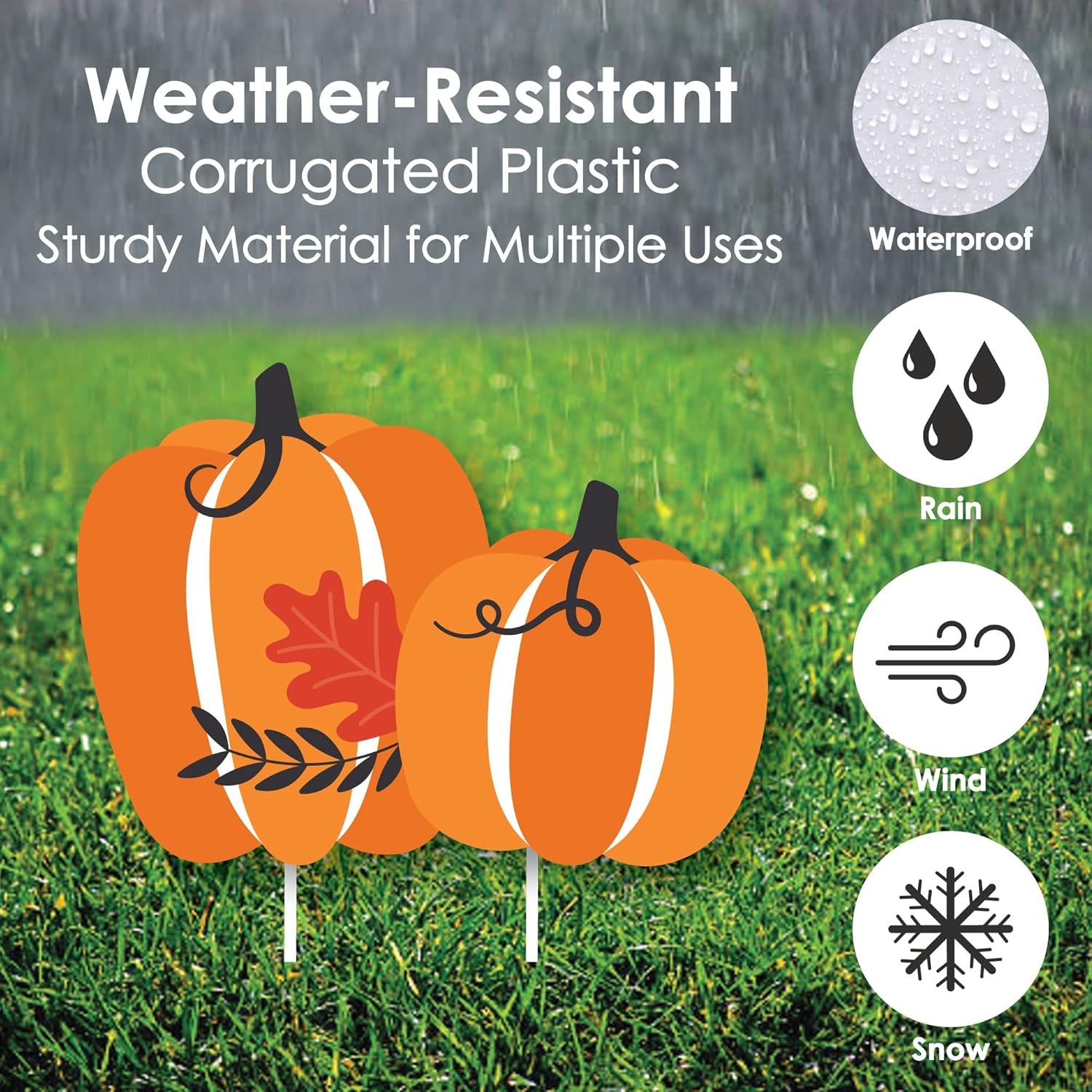 Festive Fall Pumpkin Yard Sign Set - 8 Cheerful Outdoor Decorations for Halloween & Thanksgiving Celebrations