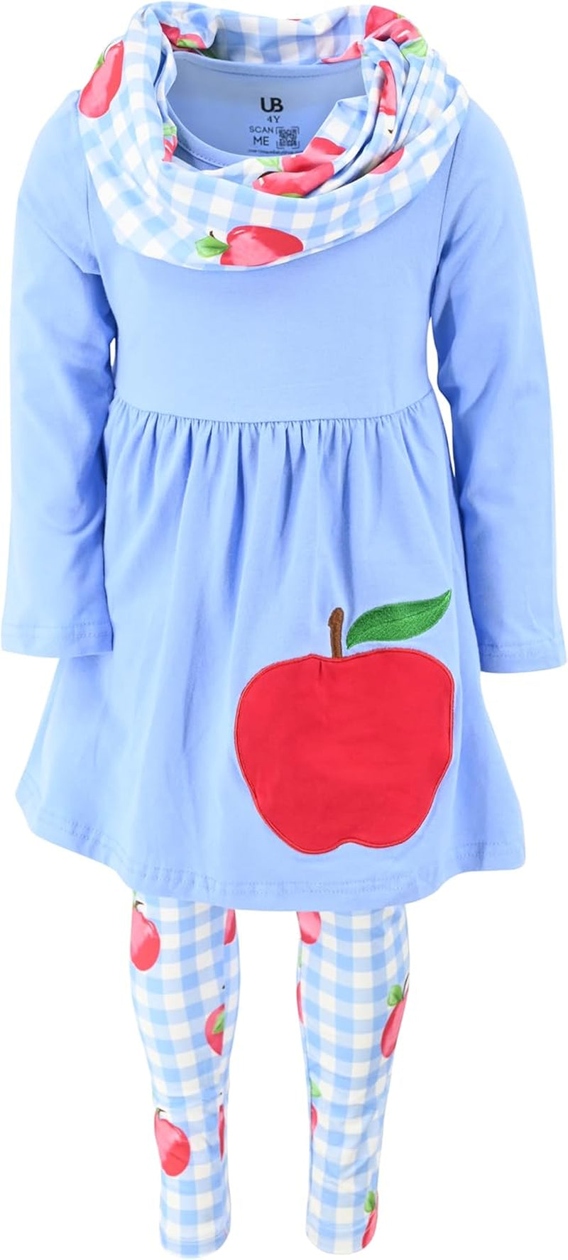 Charming 3-Piece Toddler Outfit Set for Baby Girls - Trendy Long Sleeve Tunic, Cozy Leggings & Fashionable Scarf