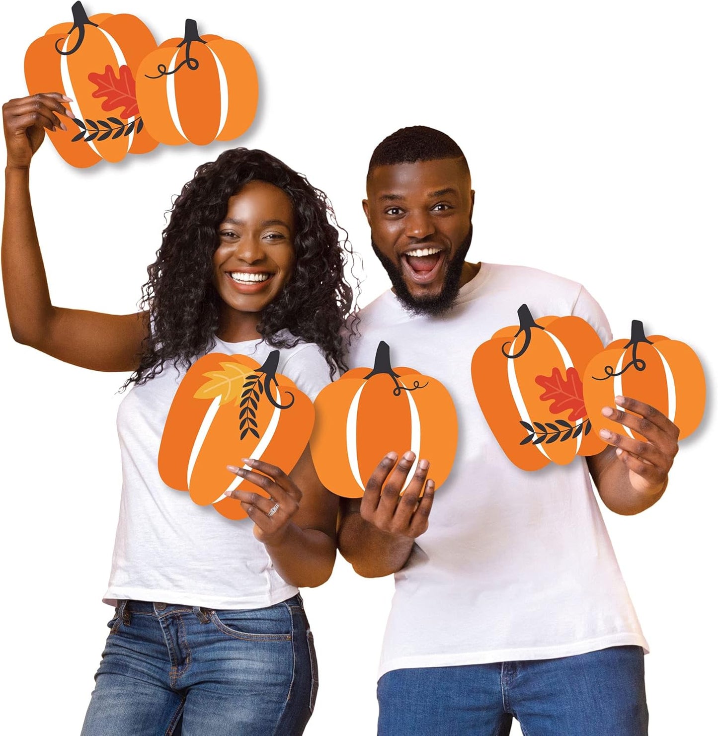 Festive Fall Pumpkin Yard Sign Set - 8 Cheerful Outdoor Decorations for Halloween & Thanksgiving Celebrations