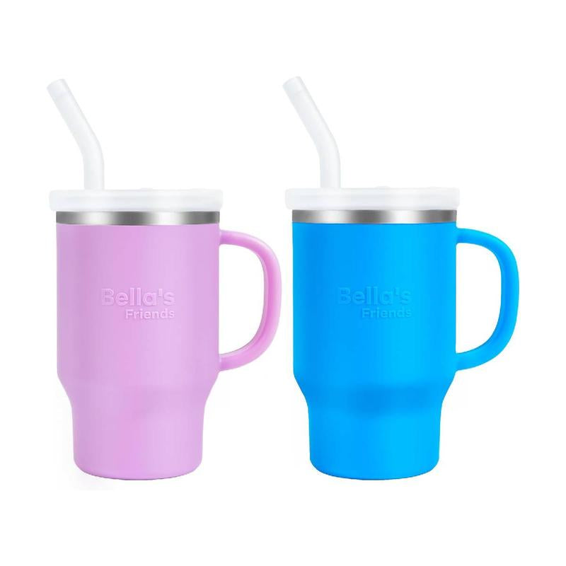 Bella’s Friends 2-Pack Portable Mini Tumblers - Adorable Leak-Proof 9 Oz Sippy Cups for Toddlers, Dishwasher Safe with Stainless Steel Interior & Silicone Body – Ideal for Home and Travel!