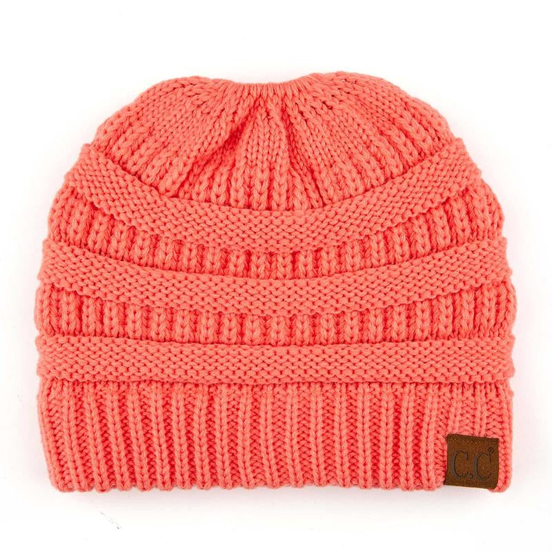 C.C Women's Stylish Ponytail Beanie - Perfect Knit Winter Hat for All Seasons