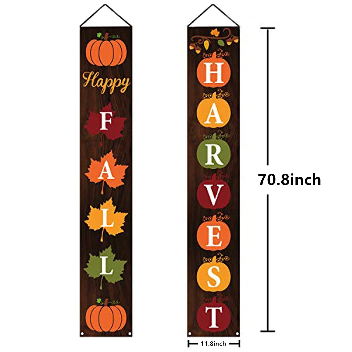 Charming Happy Fall Porch Sign - Perfect Thanksgiving Outdoor & Indoor Decor - Harvest Banner for Your Front Door & Yard