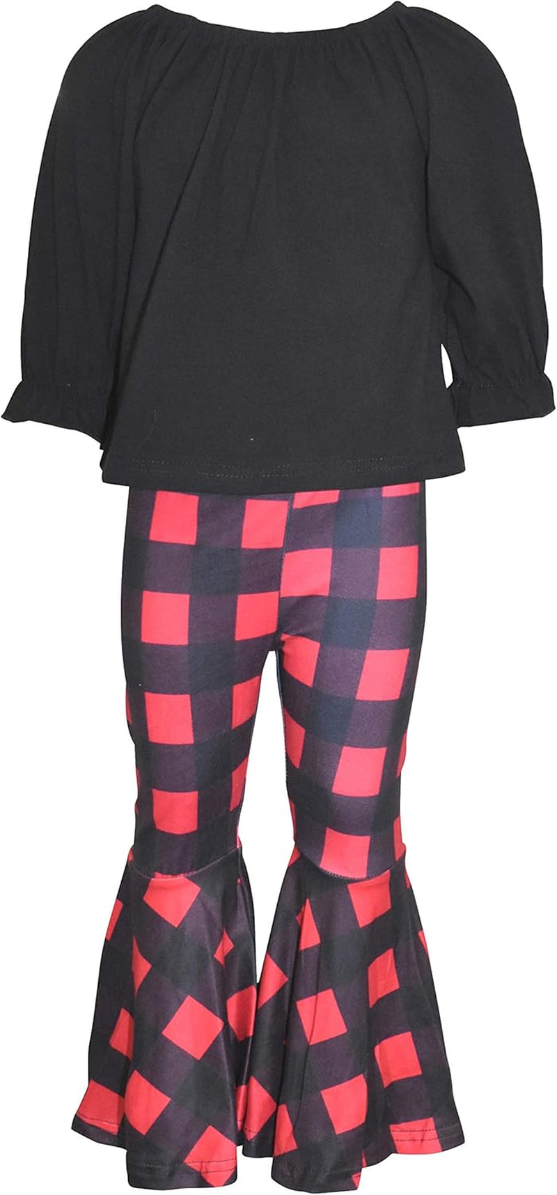Charming 2-Piece Girls Bell Bottom Leggings Set with Long Sleeve Top - Ideal for Kids and Toddlers!