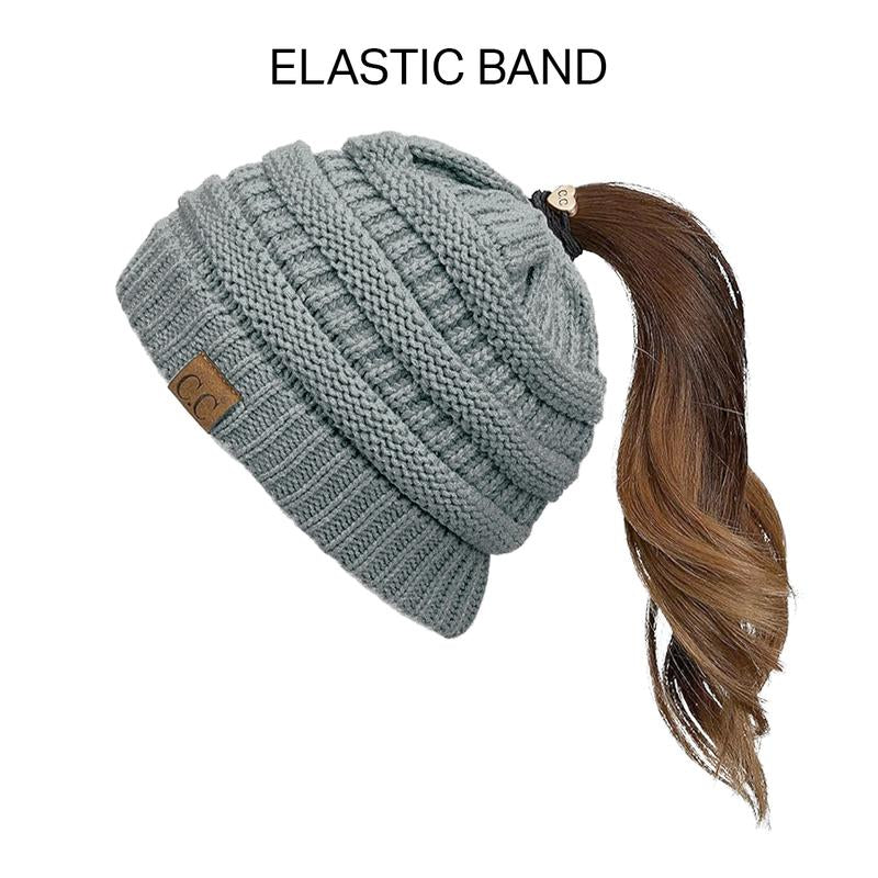 C.C Women's Stylish Ponytail Beanie - Perfect Knit Winter Hat for All Seasons