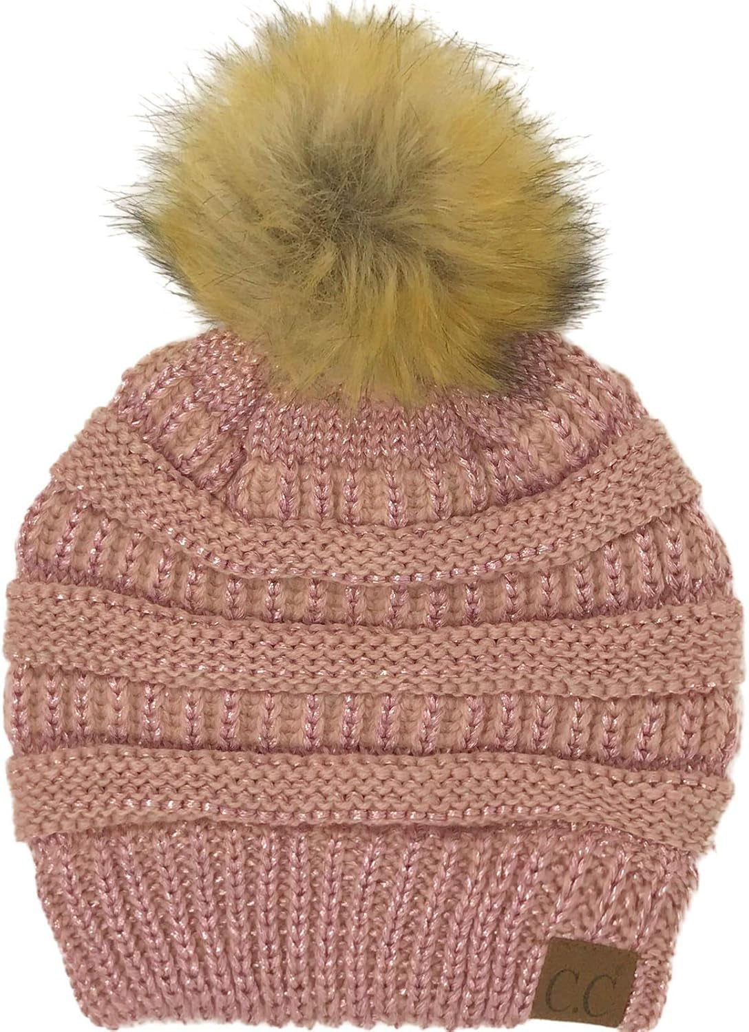 Stylish Chunky Cable Knit Beanie with Fur Pom - Your Must-Have for Winter & Fall!