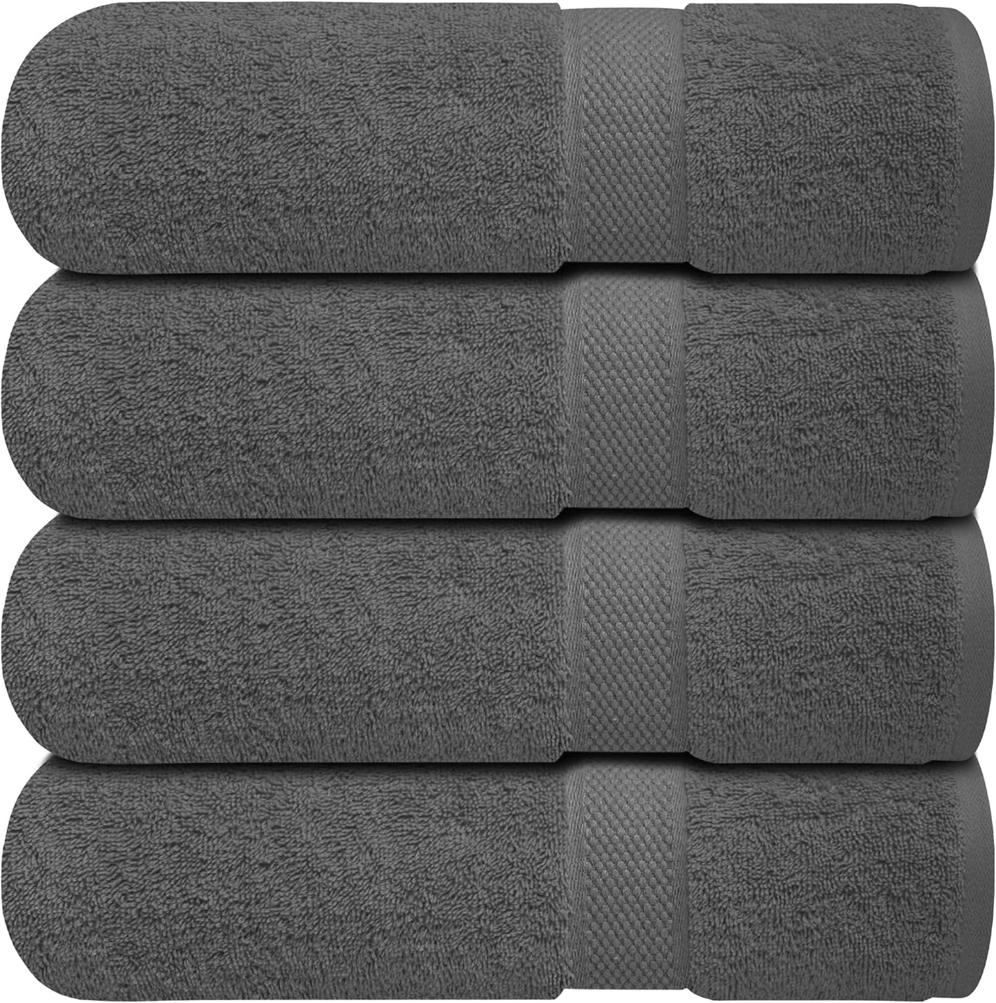 Luxury 100% Cotton Wash Cloths - Soft & Absorbent Face Towels for Bathroom, Gym, and Spa | Pack of 4 (Brilliant White)