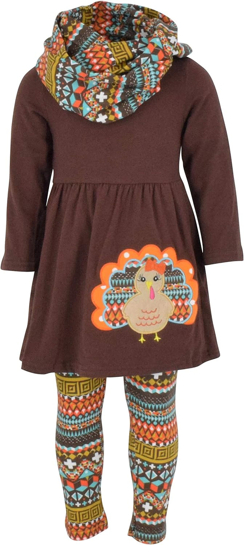 Charming 3-Piece Toddler Outfit Set for Baby Girls - Trendy Long Sleeve Tunic, Cozy Leggings & Fashionable Scarf