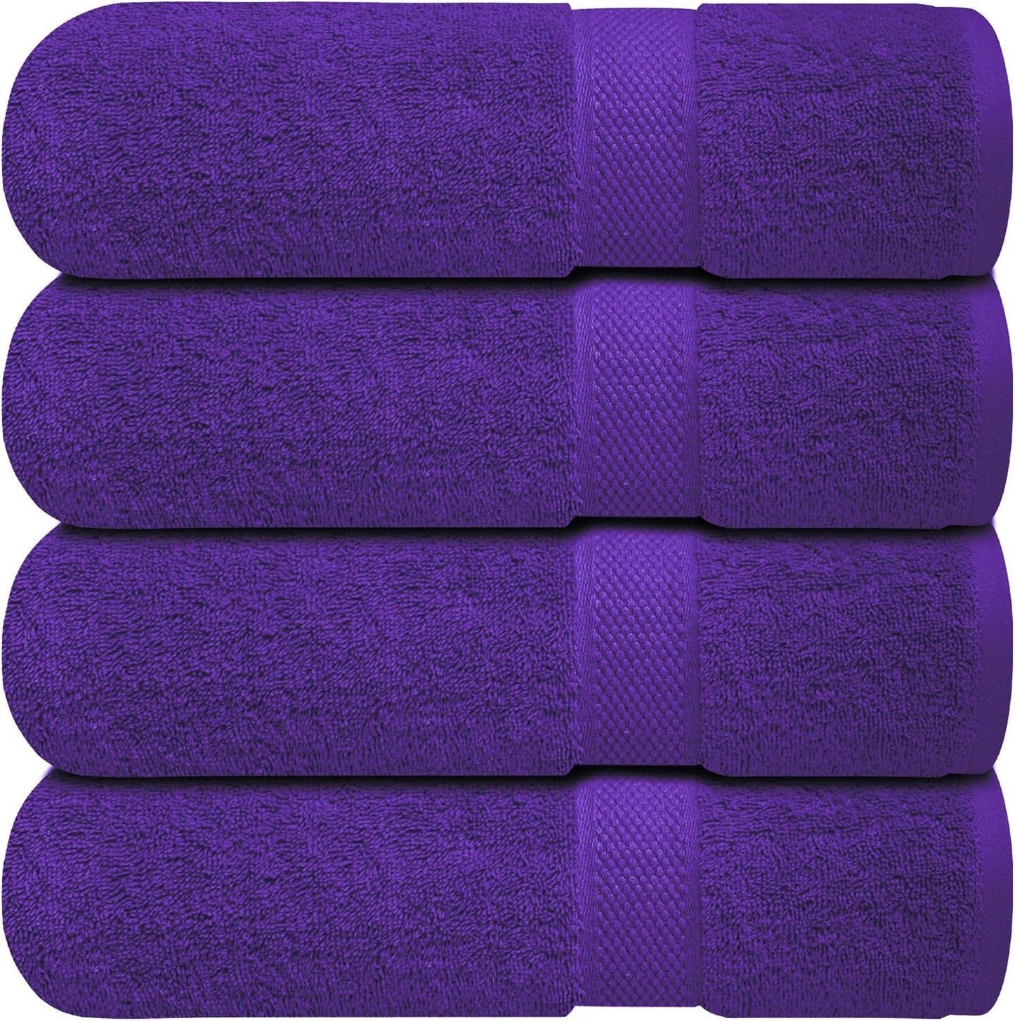 Luxury 100% Cotton Wash Cloths - Soft & Absorbent Face Towels for Bathroom, Gym, and Spa | Pack of 4 (Brilliant White)