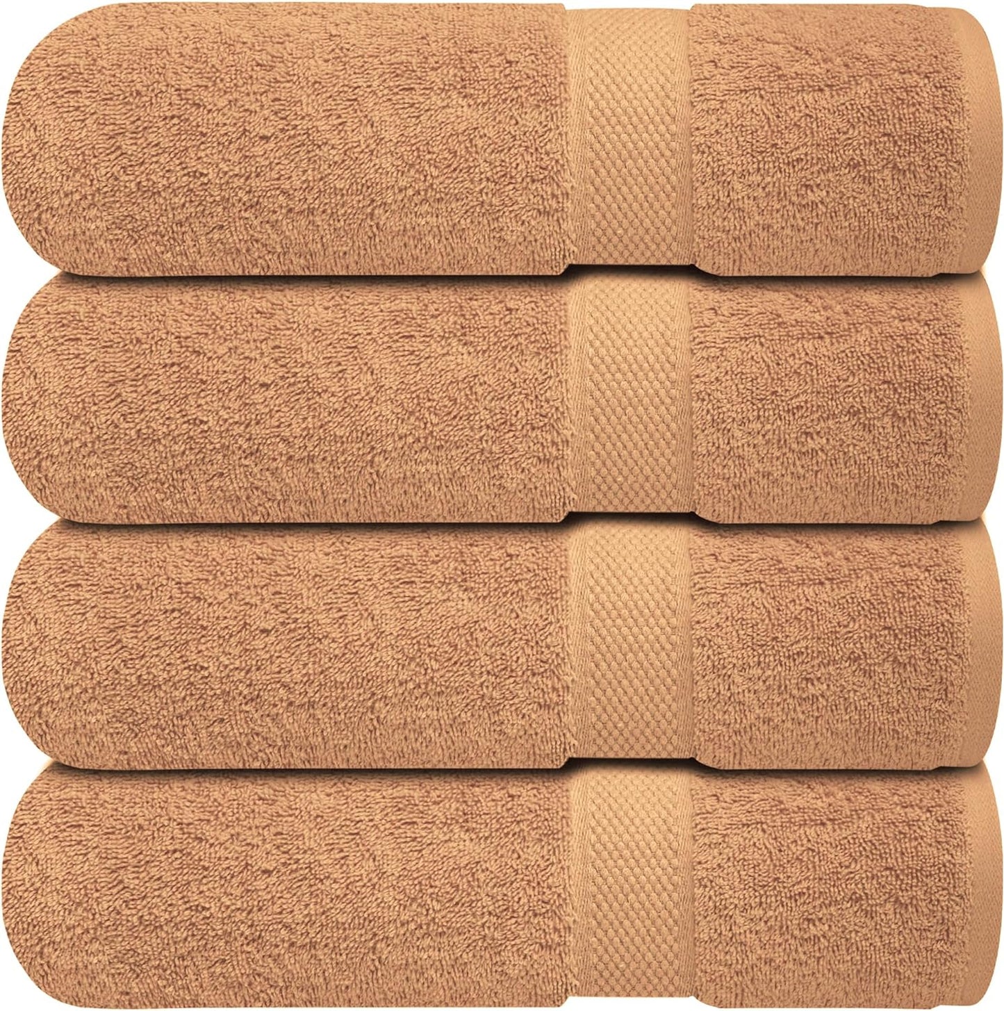 Luxury 100% Cotton Wash Cloths - Soft & Absorbent Face Towels for Bathroom, Gym, and Spa | Pack of 4 (Brilliant White)