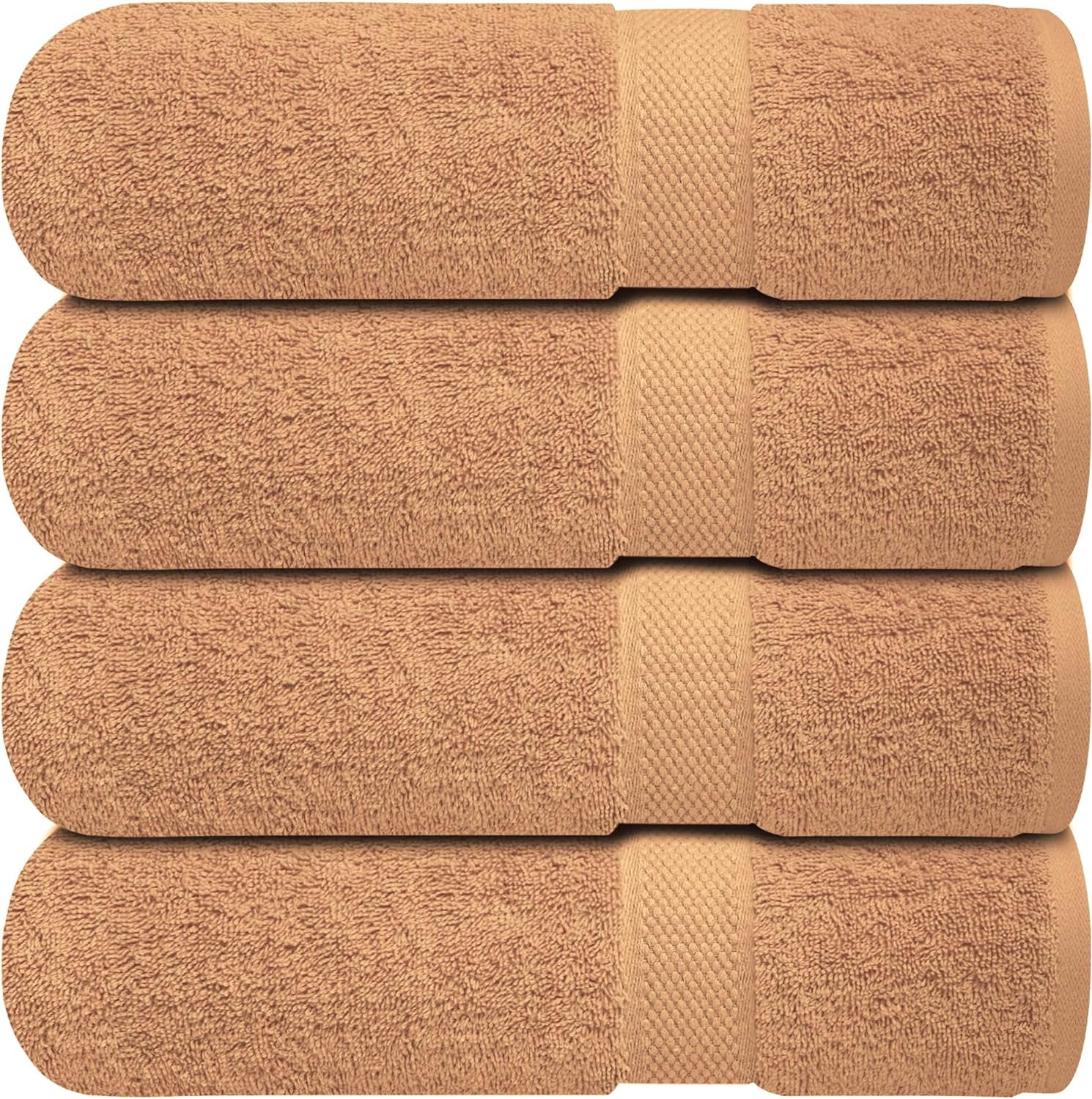 Luxury 100% Cotton Wash Cloths - Soft & Absorbent Face Towels for Bathroom, Gym, and Spa | Pack of 4 (Brilliant White)