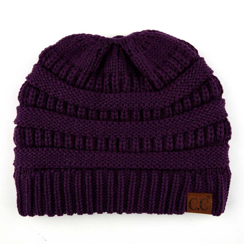 C.C Women's Stylish Ponytail Beanie - Perfect Knit Winter Hat for All Seasons