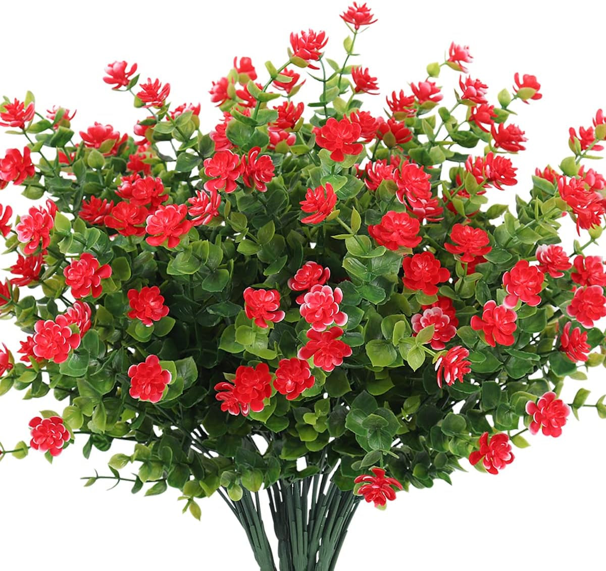 Vibrant 8 Bundle Set of No-Fade Artificial Fall Flowers - Ideal Faux Autumn Decor for Thanksgiving, Christmas, Weddings, and Home Garden!