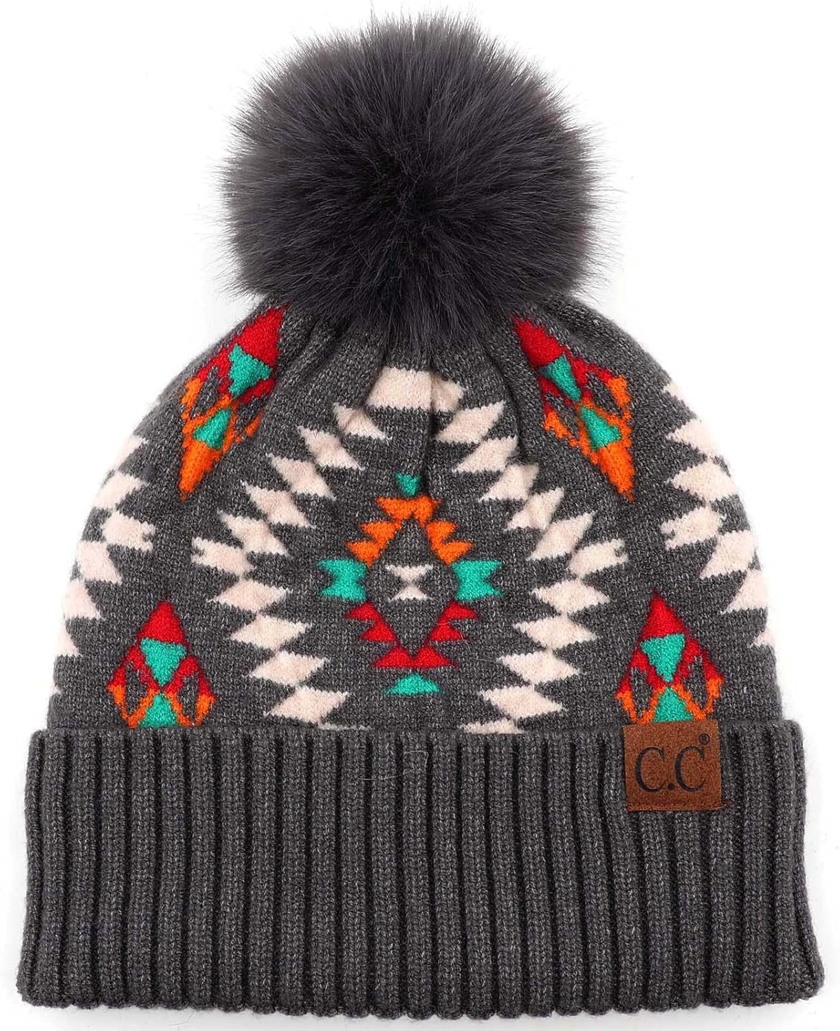 Stylish Chunky Cable Knit Beanie with Fur Pom - Your Must-Have for Winter & Fall!