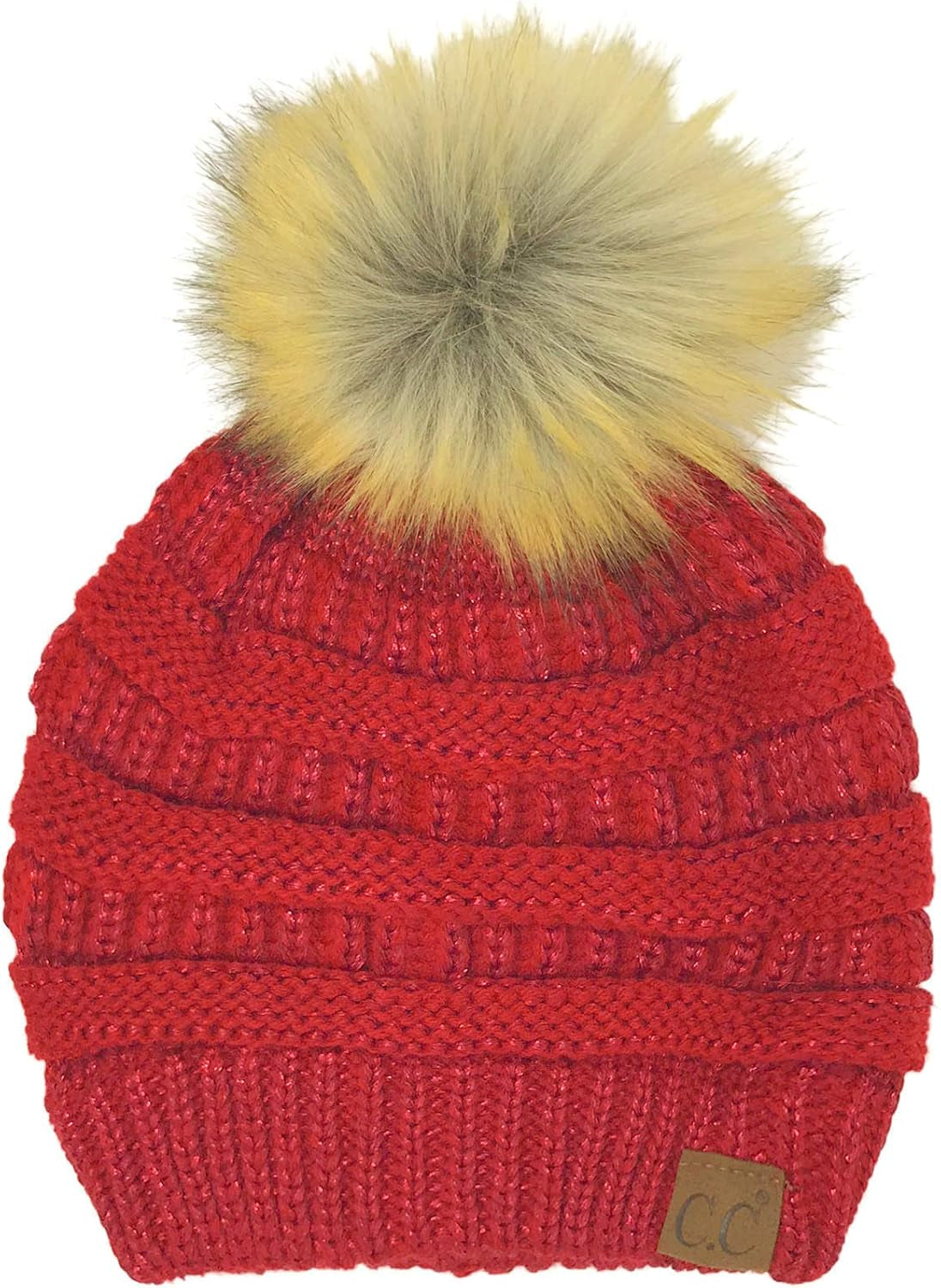 Stylish Chunky Cable Knit Beanie with Fur Pom - Your Must-Have for Winter & Fall!