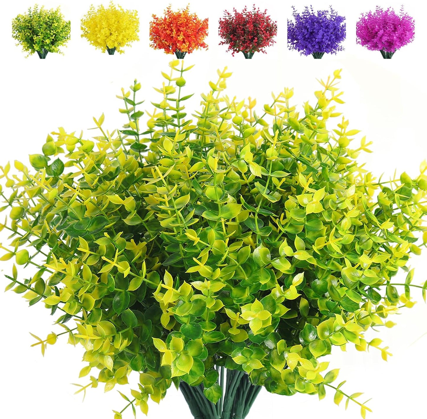 Vibrant 8 Bundle Set of No-Fade Artificial Fall Flowers - Ideal Faux Autumn Decor for Thanksgiving, Christmas, Weddings, and Home Garden!