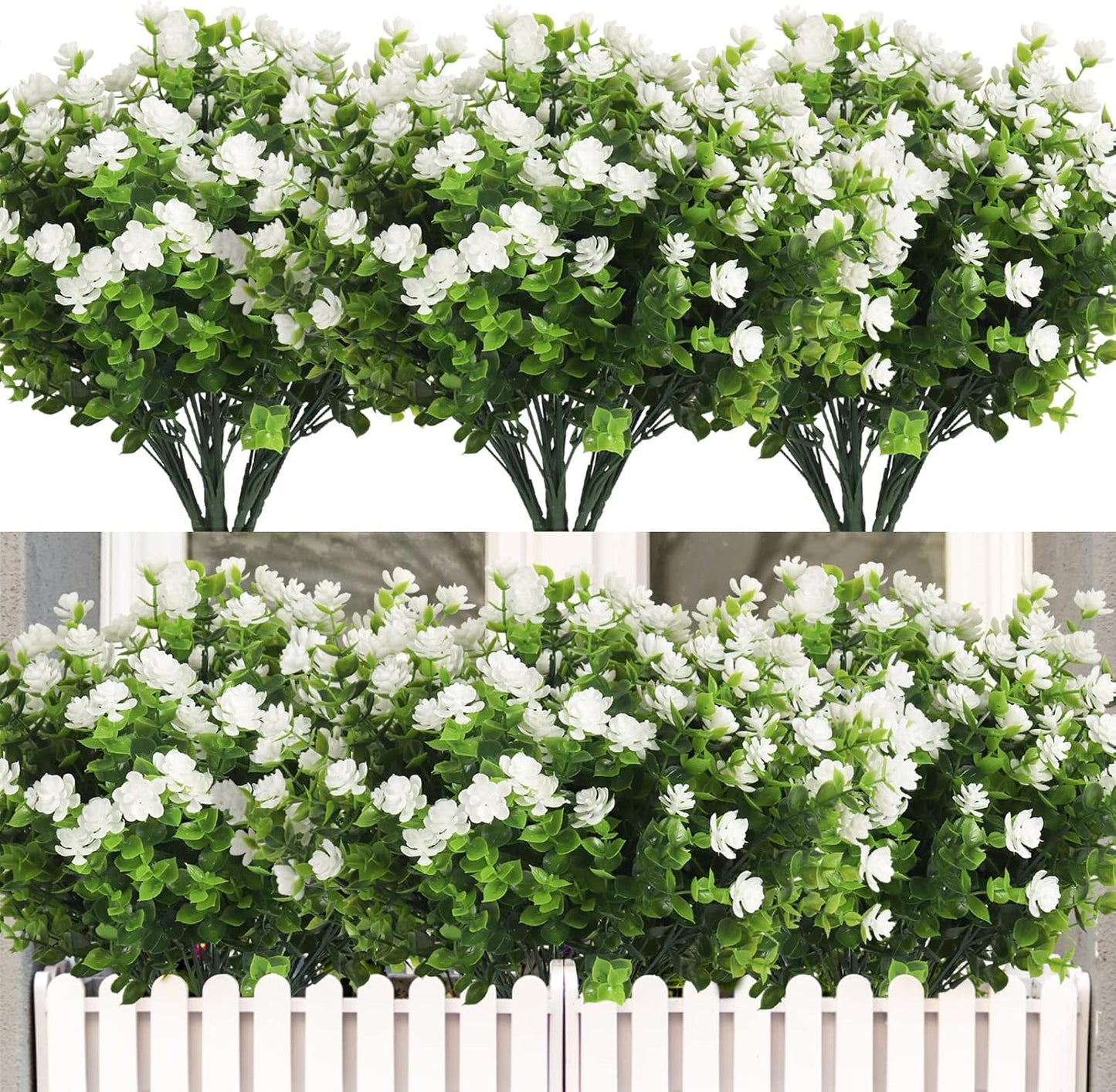 Vibrant 8 Bundle Set of No-Fade Artificial Fall Flowers - Ideal Faux Autumn Decor for Thanksgiving, Christmas, Weddings, and Home Garden!