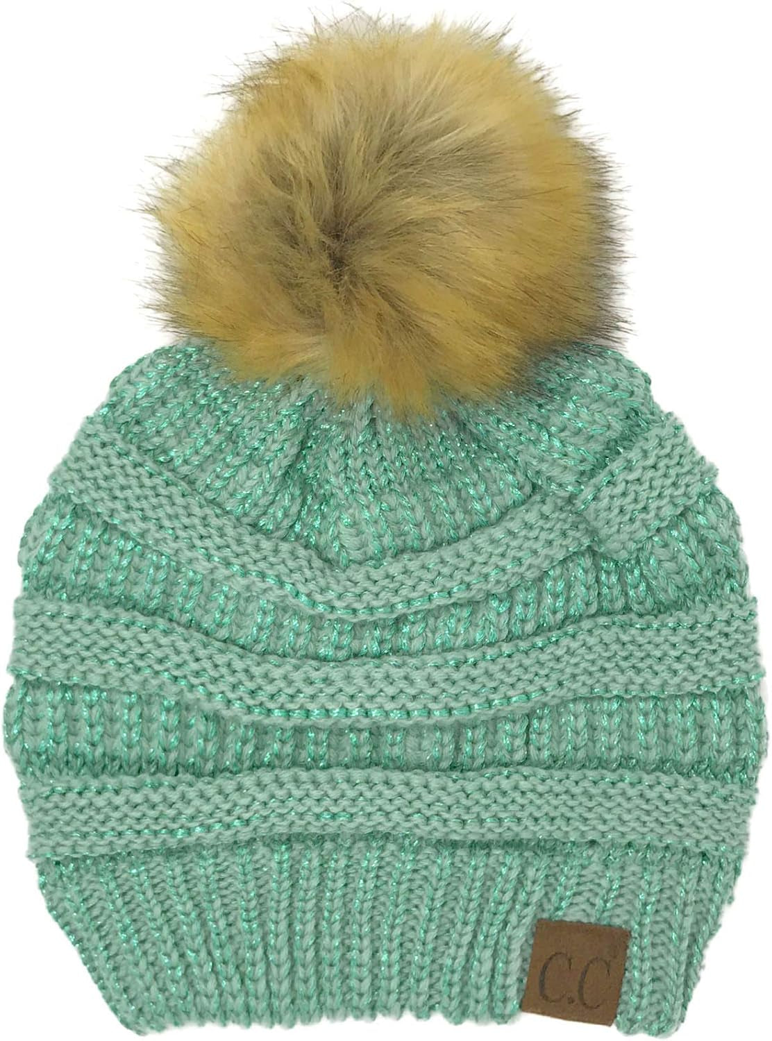 Stylish Chunky Cable Knit Beanie with Fur Pom - Your Must-Have for Winter & Fall!