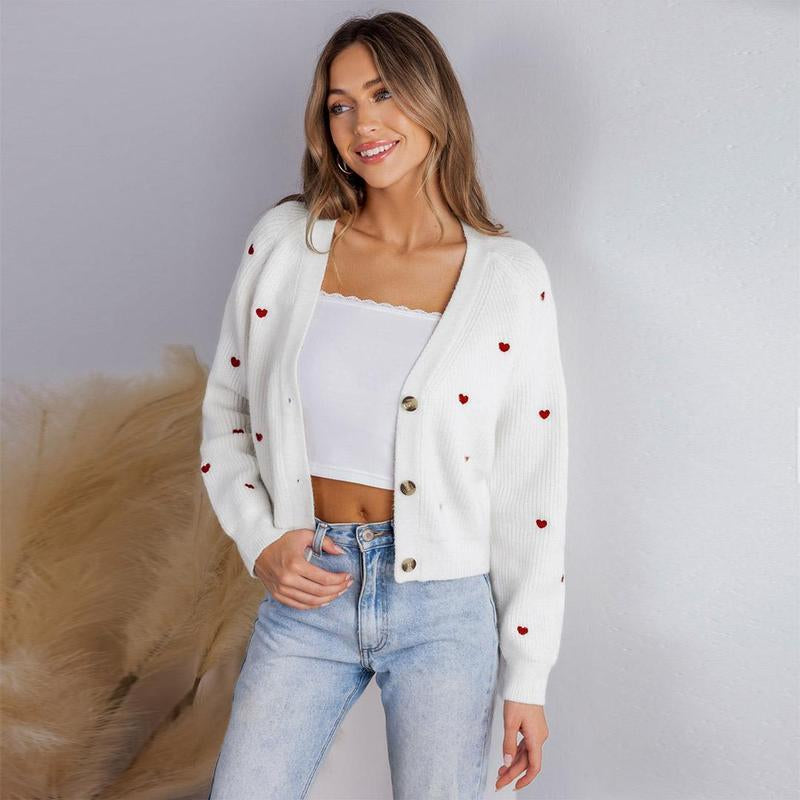 CUPSHE Women's Cozy V-Neck Bow Sweater - Stylish Fall Essential Cardigan in Fitted Acrylic Knit