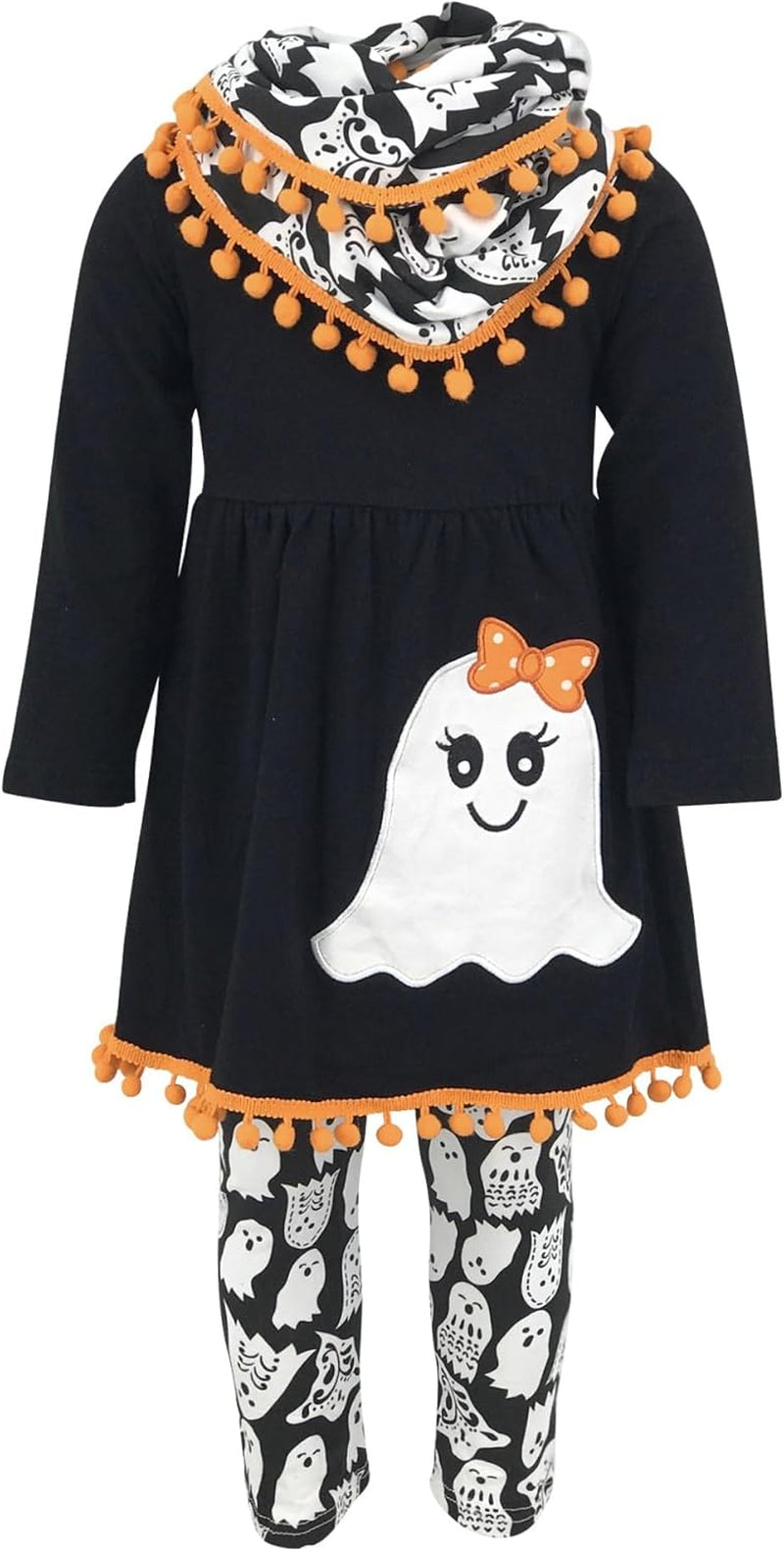 Charming 3-Piece Toddler Outfit Set for Baby Girls - Trendy Long Sleeve Tunic, Cozy Leggings & Fashionable Scarf