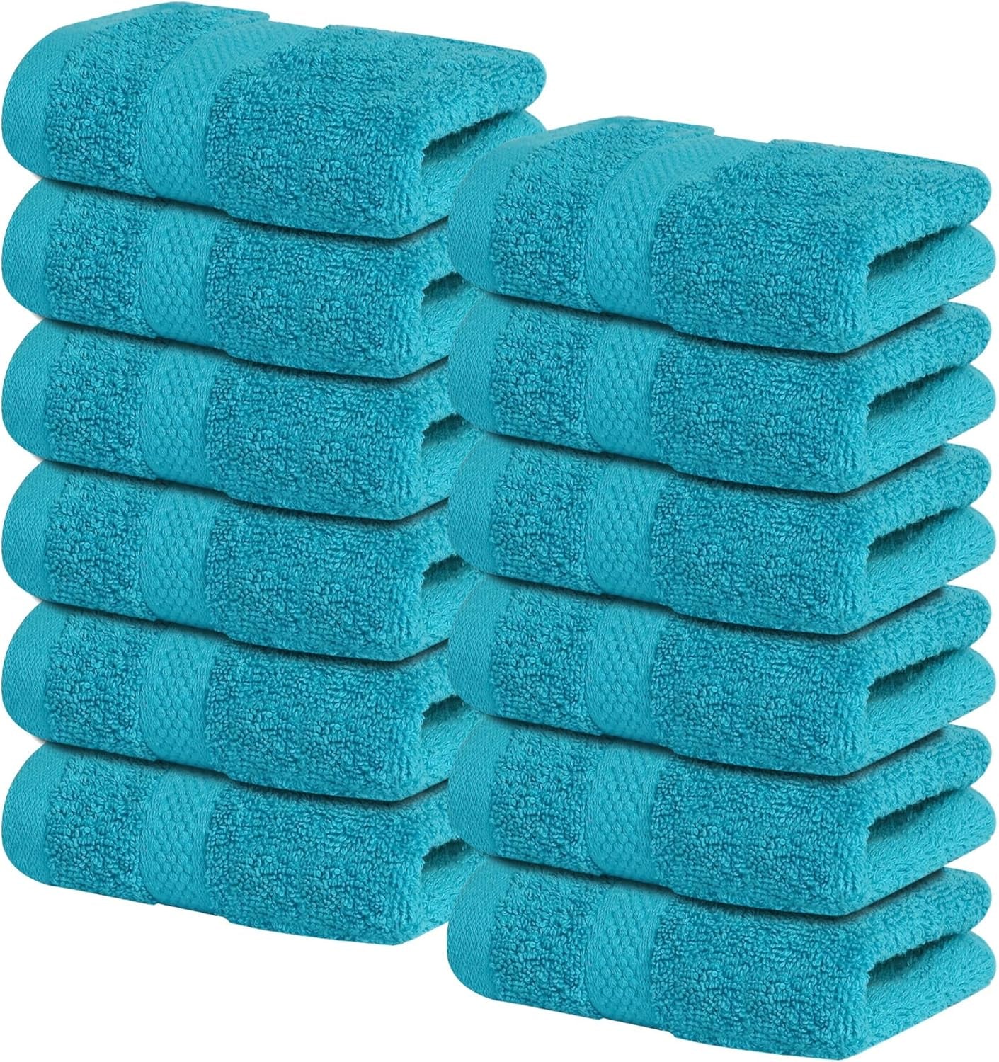 Luxury 100% Cotton Wash Cloths - Soft & Absorbent Face Towels for Bathroom, Gym, and Spa | Pack of 4 (Brilliant White)