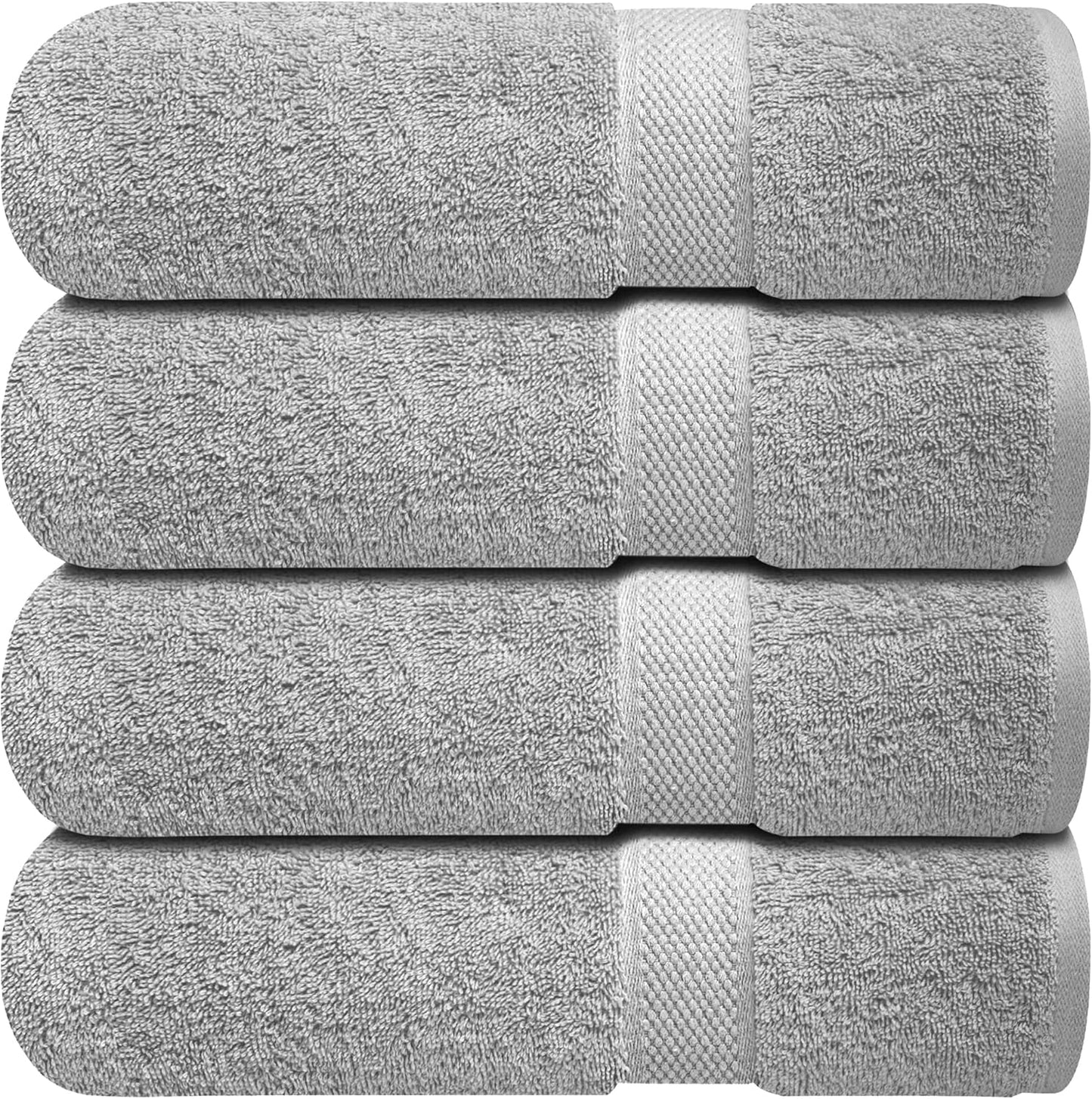 Luxury 100% Cotton Wash Cloths - Soft & Absorbent Face Towels for Bathroom, Gym, and Spa | Pack of 4 (Brilliant White)