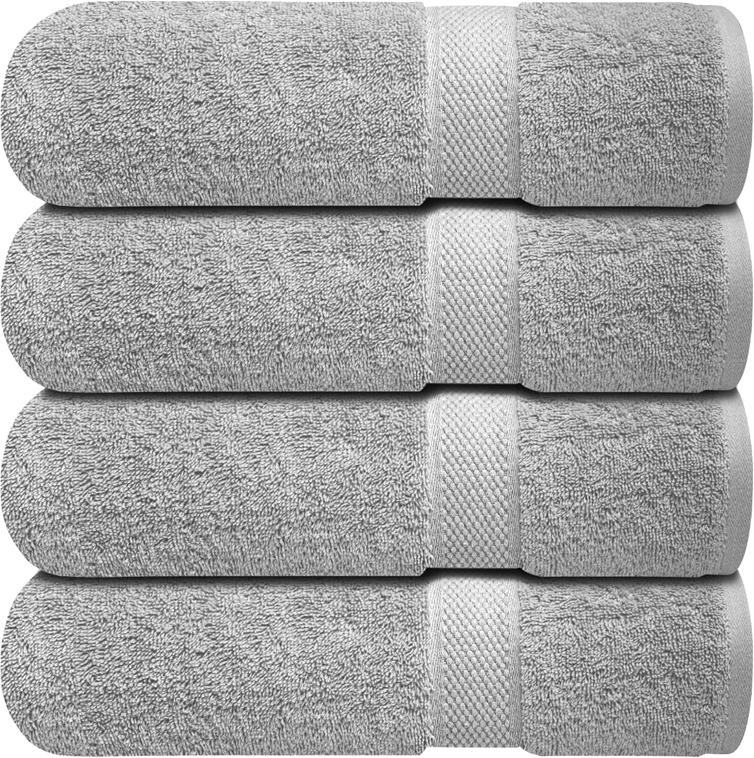 Luxury 100% Cotton Wash Cloths - Soft & Absorbent Face Towels for Bathroom, Gym, and Spa | Pack of 4 (Brilliant White)