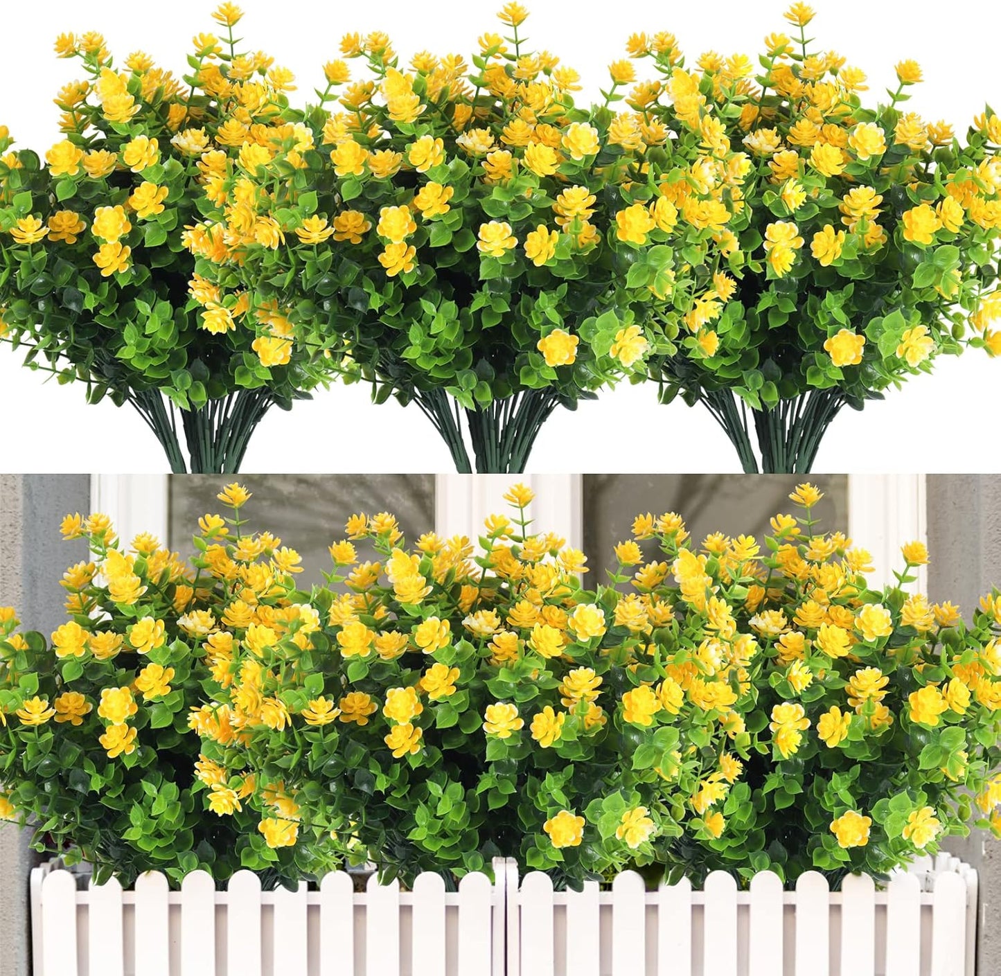 Vibrant 8 Bundle Set of No-Fade Artificial Fall Flowers - Ideal Faux Autumn Decor for Thanksgiving, Christmas, Weddings, and Home Garden!