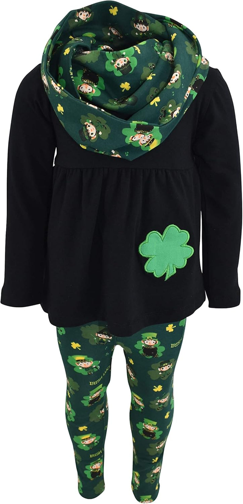 Charming 3-Piece Toddler Outfit Set for Baby Girls - Trendy Long Sleeve Tunic, Cozy Leggings & Fashionable Scarf