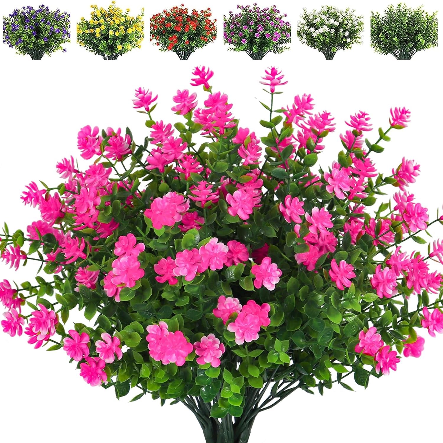 Vibrant 8 Bundle Set of No-Fade Artificial Fall Flowers - Ideal Faux Autumn Decor for Thanksgiving, Christmas, Weddings, and Home Garden!