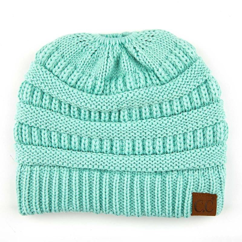 C.C Women's Stylish Ponytail Beanie - Perfect Knit Winter Hat for All Seasons