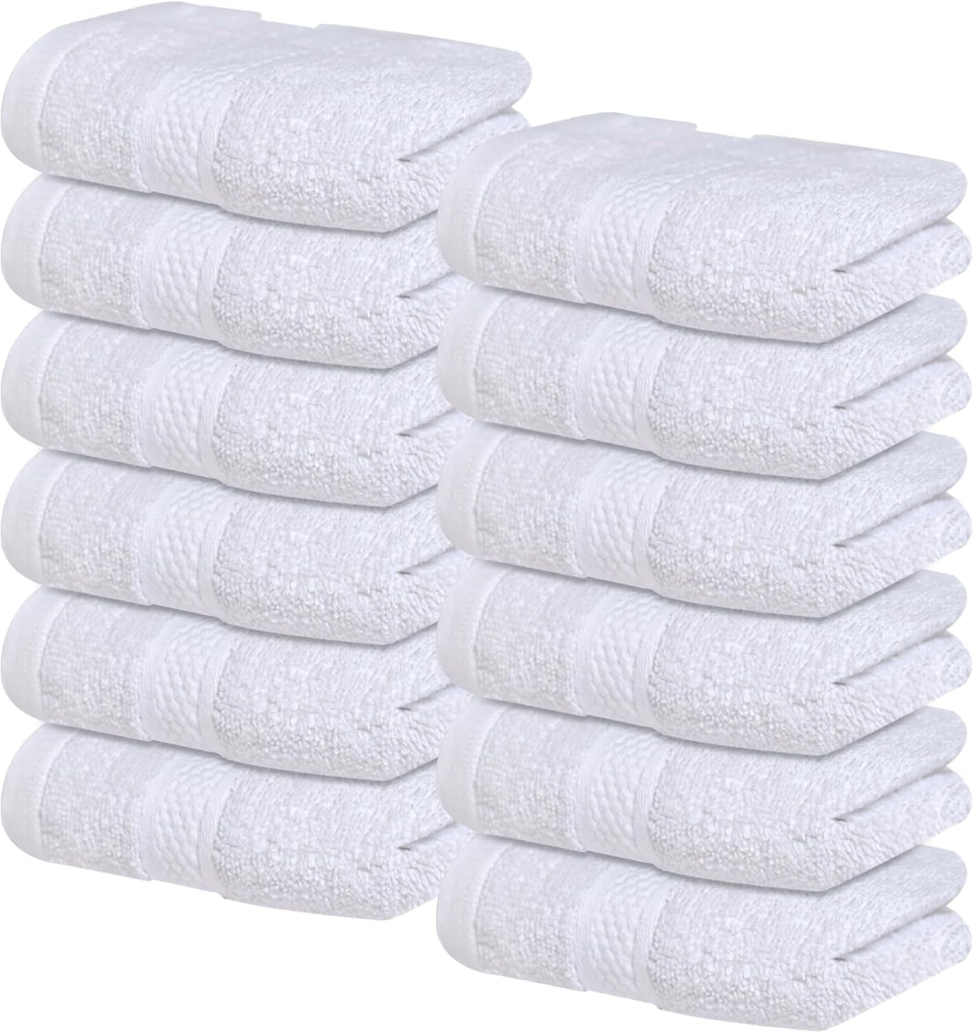 Luxury 100% Cotton Wash Cloths - Soft & Absorbent Face Towels for Bathroom, Gym, and Spa | Pack of 4 (Brilliant White)