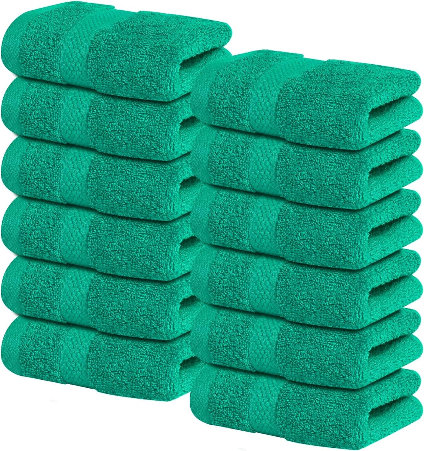 Luxury 100% Cotton Wash Cloths - Soft & Absorbent Face Towels for Bathroom, Gym, and Spa | Pack of 4 (Brilliant White)