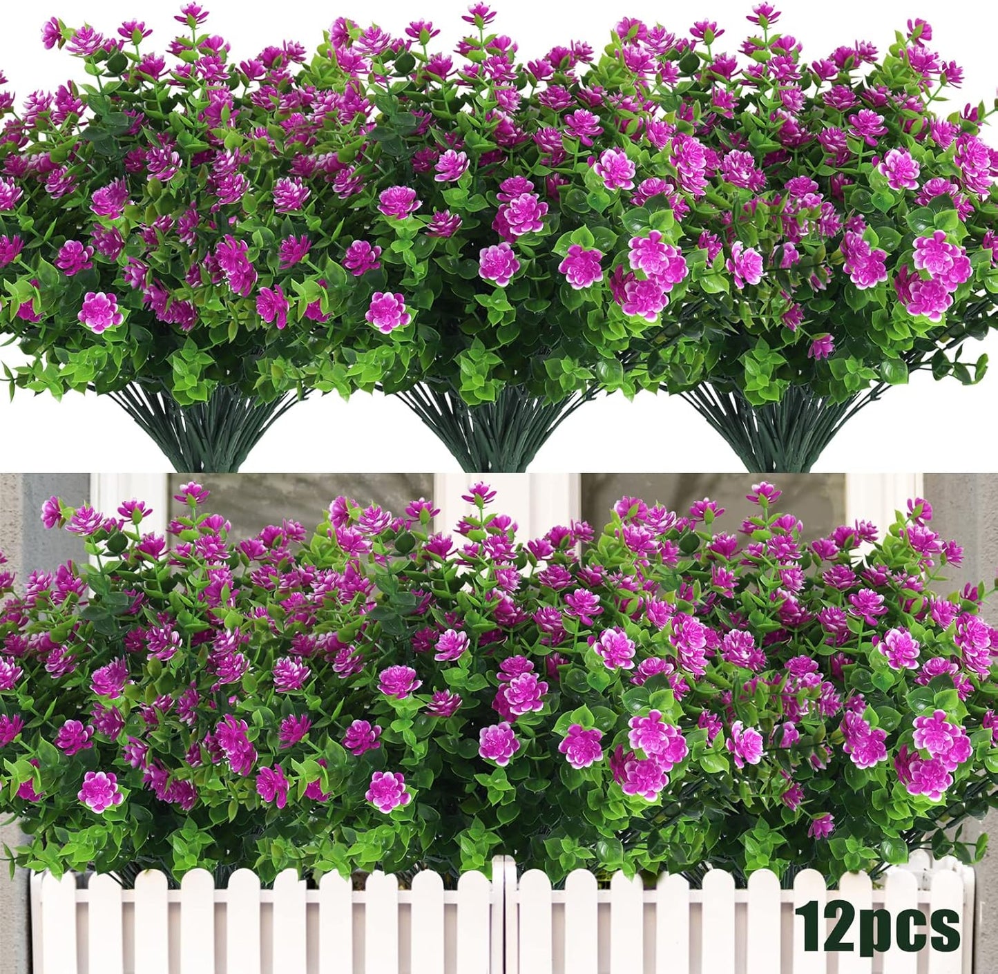 Vibrant 8 Bundle Set of No-Fade Artificial Fall Flowers - Ideal Faux Autumn Decor for Thanksgiving, Christmas, Weddings, and Home Garden!