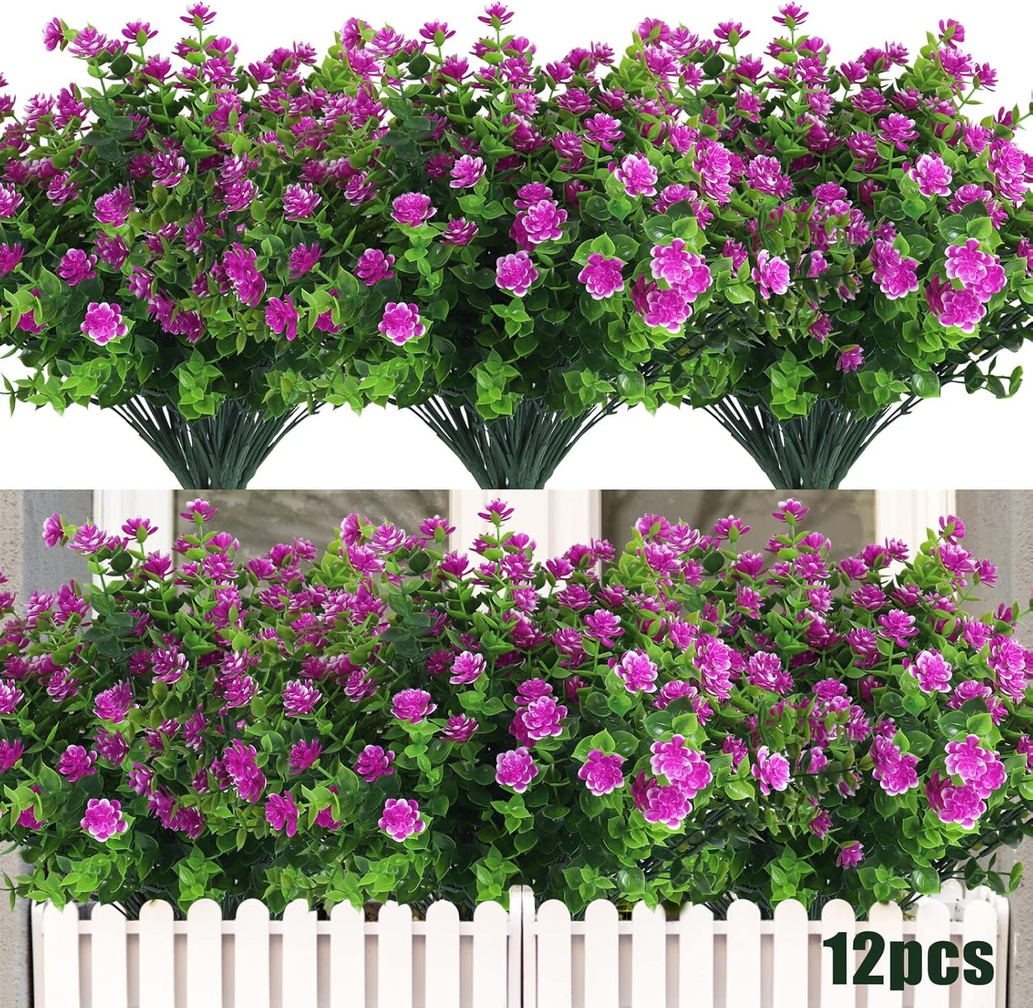 Vibrant 8 Bundle Set of No-Fade Artificial Fall Flowers - Ideal Faux Autumn Decor for Thanksgiving, Christmas, Weddings, and Home Garden!