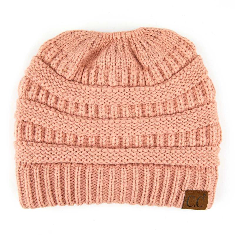 C.C Women's Stylish Ponytail Beanie - Perfect Knit Winter Hat for All Seasons