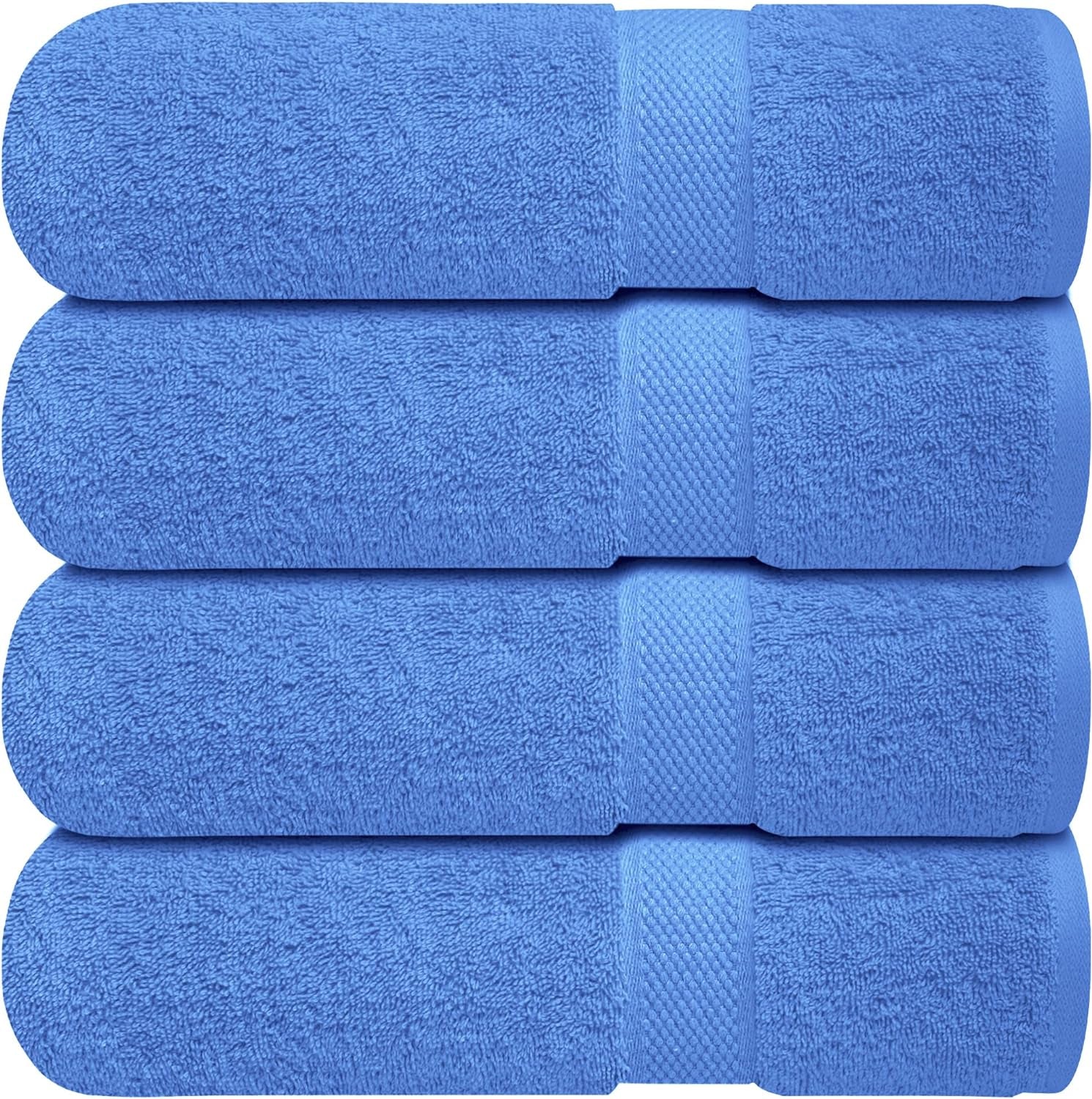 Luxury 100% Cotton Wash Cloths - Soft & Absorbent Face Towels for Bathroom, Gym, and Spa | Pack of 4 (Brilliant White)